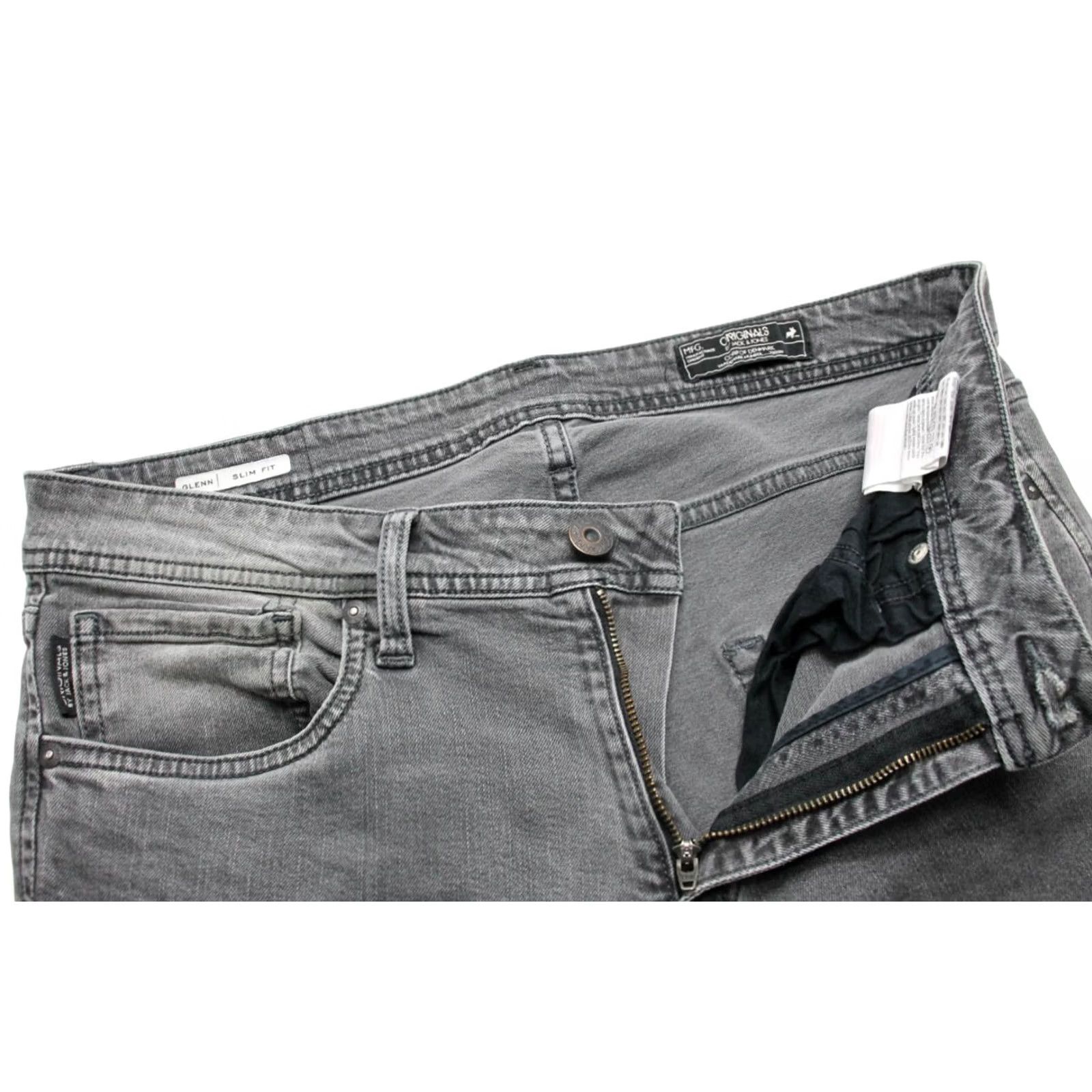 Jack & Jones JACK & JONES Glenn Slim Fit Jeans Men's W33/L34 Zip Fly Grey Denim Slim Everyday Casual Mens Size US 33 - 4 Thumbnail