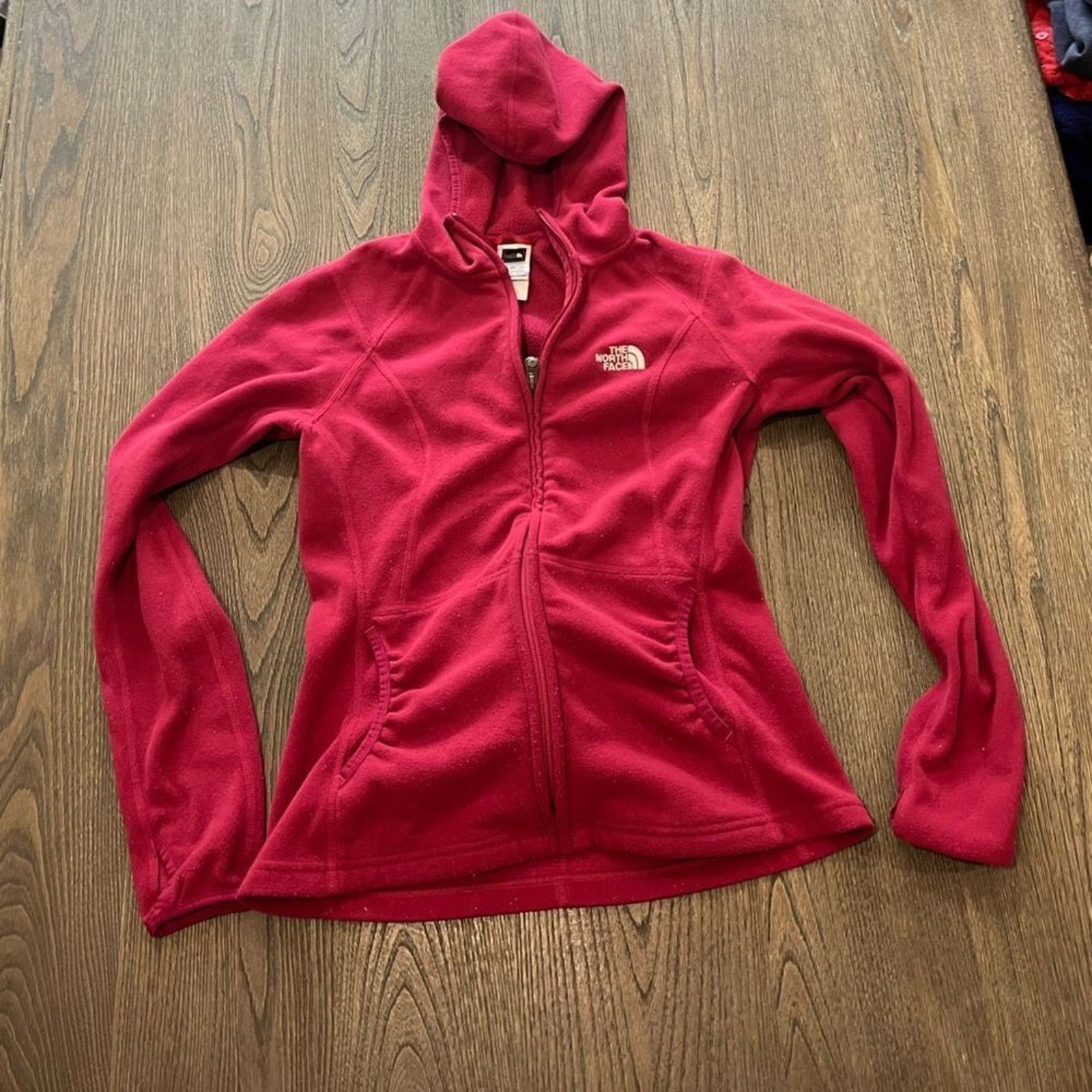 The North Face The North Face Magenta Knit Zip Up Hoodie Jacket Size S Size S / US 4 / IT 40 - 1 Thumbnail