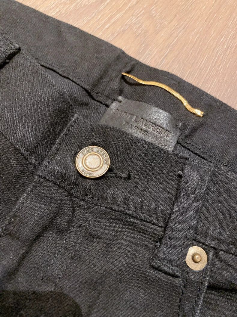 Saint Laurent Paris Saint Laurent Paris Saint Laurent Black Distressed Knee De Size US 27 - 3 Thumbnail