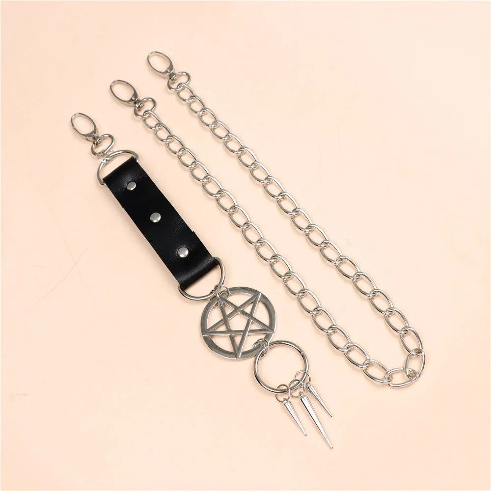 Jewelry PU Leather Metal Chain Keychain Size ONE SIZE - 4 Thumbnail