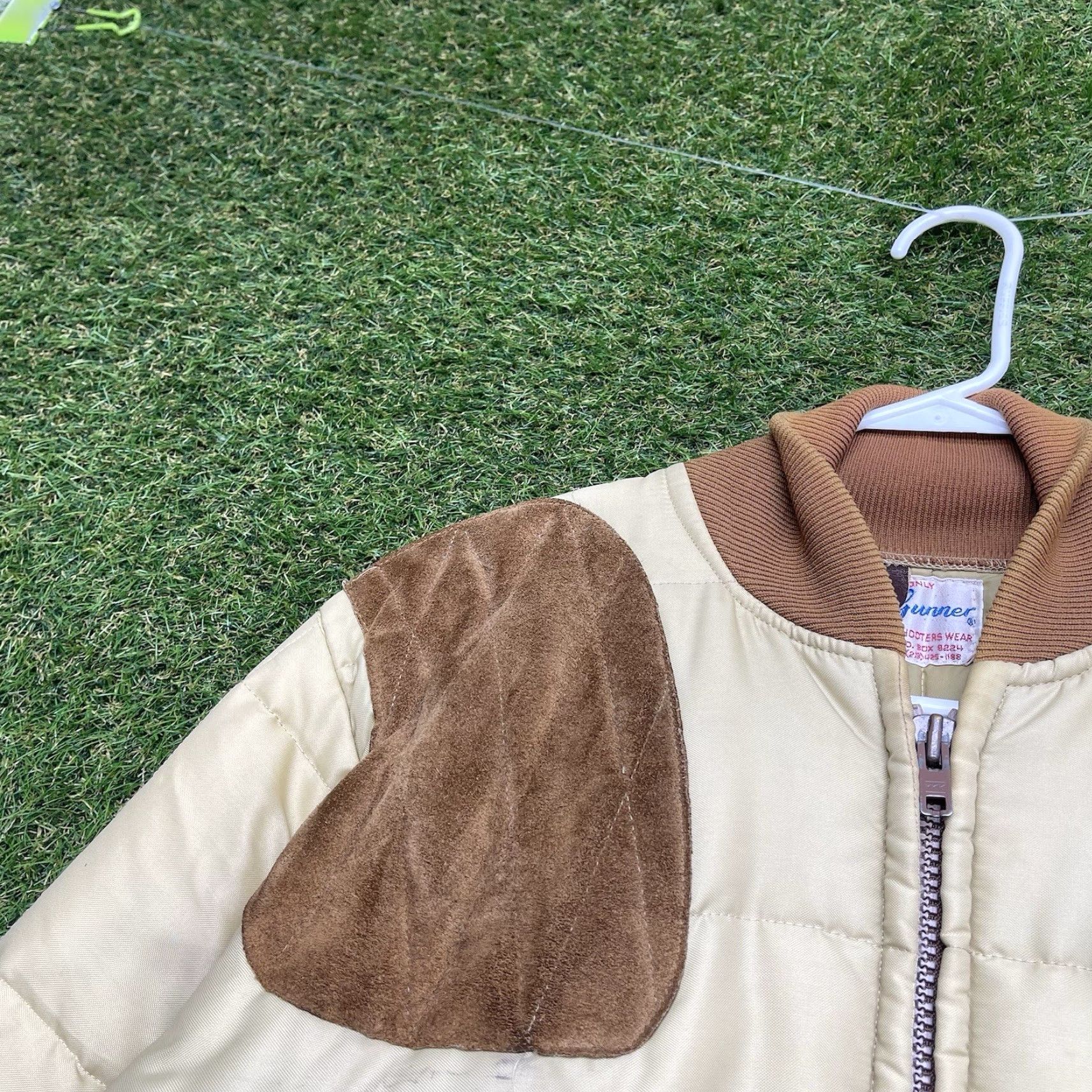 Vintage VINTAGE Scatter Gunner Men's Jacket Medium Outdoor Shooting Coat Zip Up Quilt Cotton Beige 90s Work Hunting Mens Size US M / EU 48-50 / 2 - 4 Thumbnail