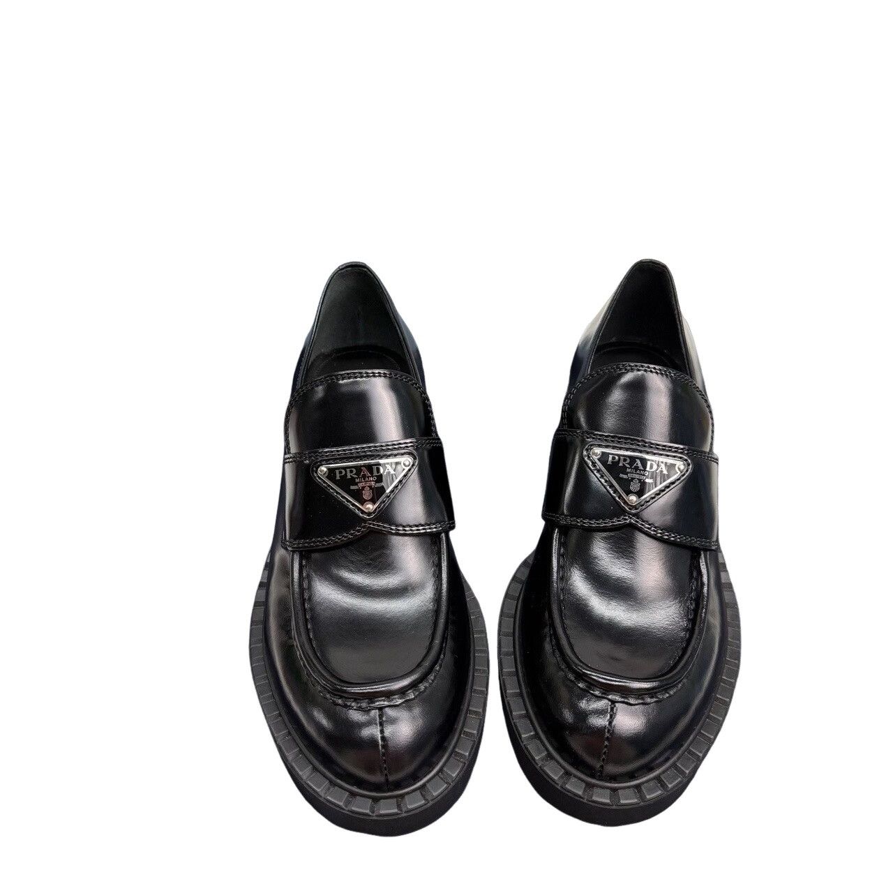 Prada Prada Logo Leather Loafers Size 36.5 Size US 6.5 / IT 36.5 - 1 Thumbnail