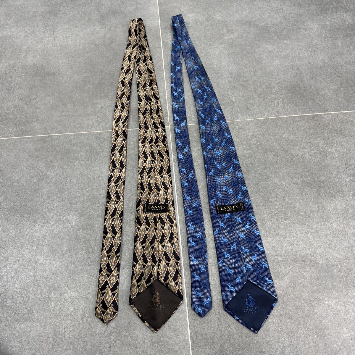 Lanvin × Vintage Vintage Lanvin Paris Silk Ties x2 Size ONE SIZE - 10 Thumbnail