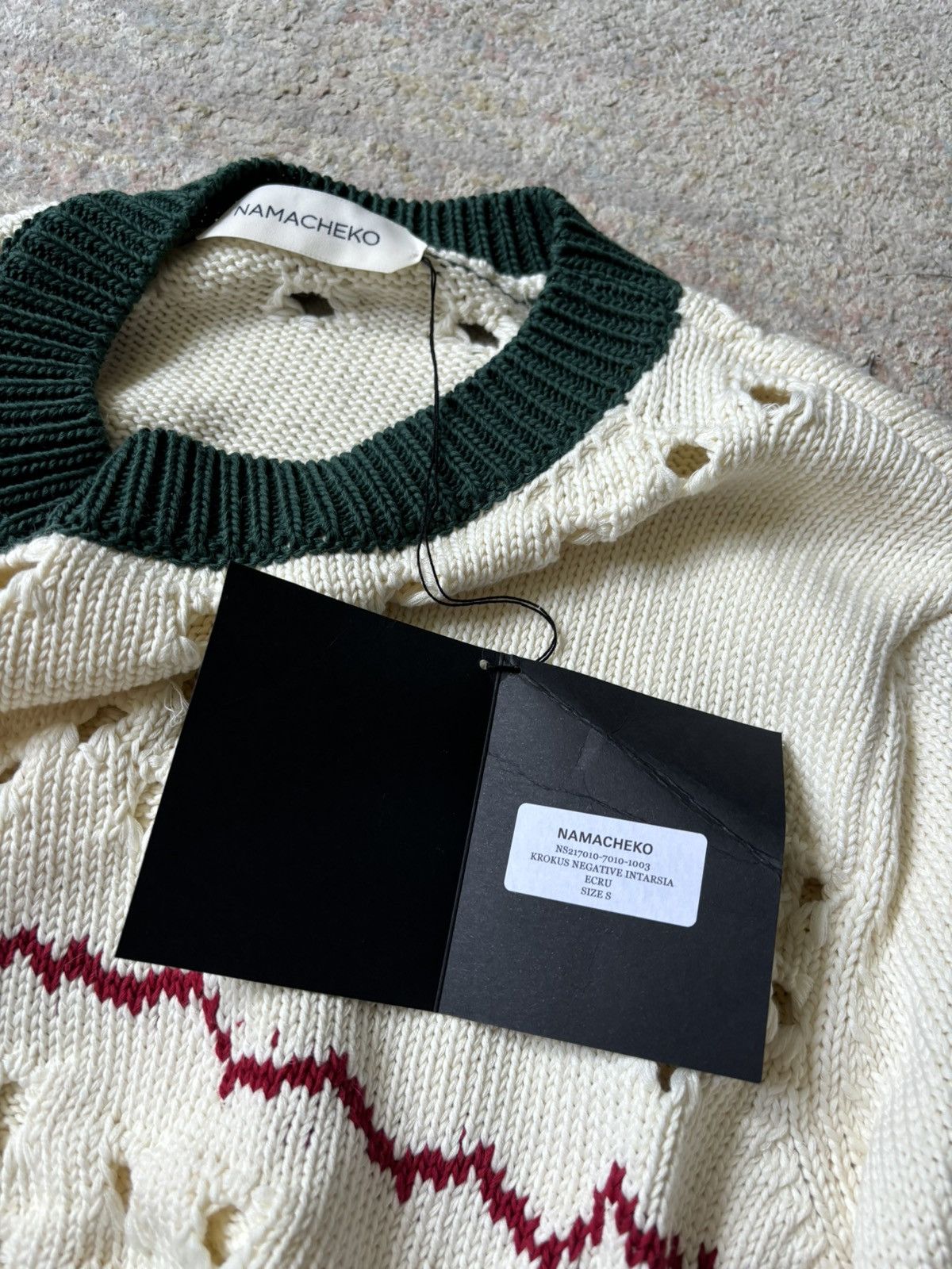 Namacheko SS21 Krokus Negative Intarsia Sweater In Beige Size US S / EU 44-46 / 1 - 4 Thumbnail