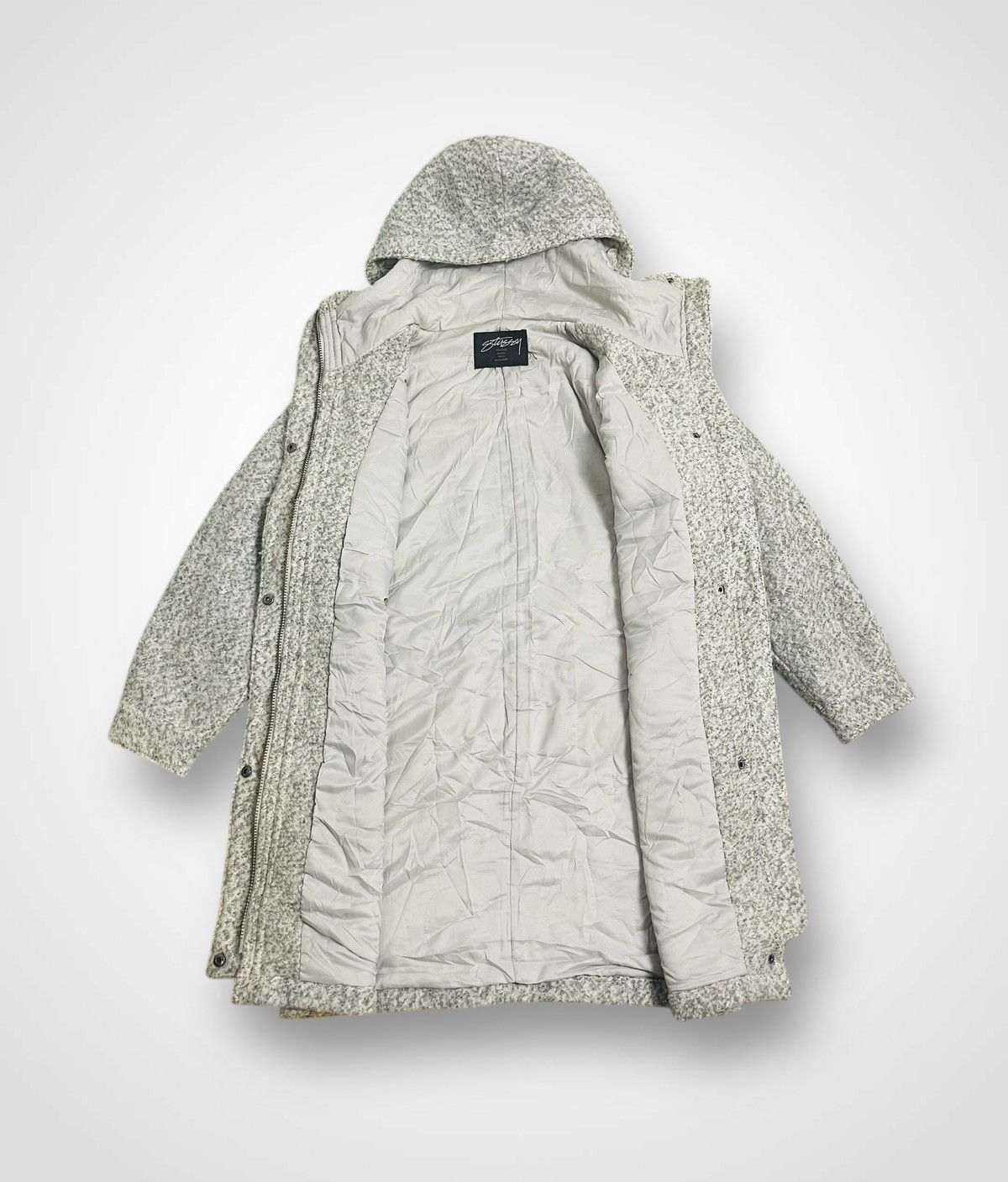 Stussy Stussy Hoodie Zipper Wool Long Jacket (20) Size US L / EU 52-54 / 3 - 3 Thumbnail