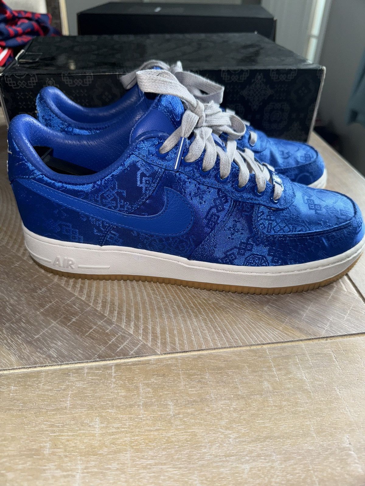 image of US Air Force Nike Air Force 1 “Clot Blue Silk” Shoes, Men's (Size 9.5)