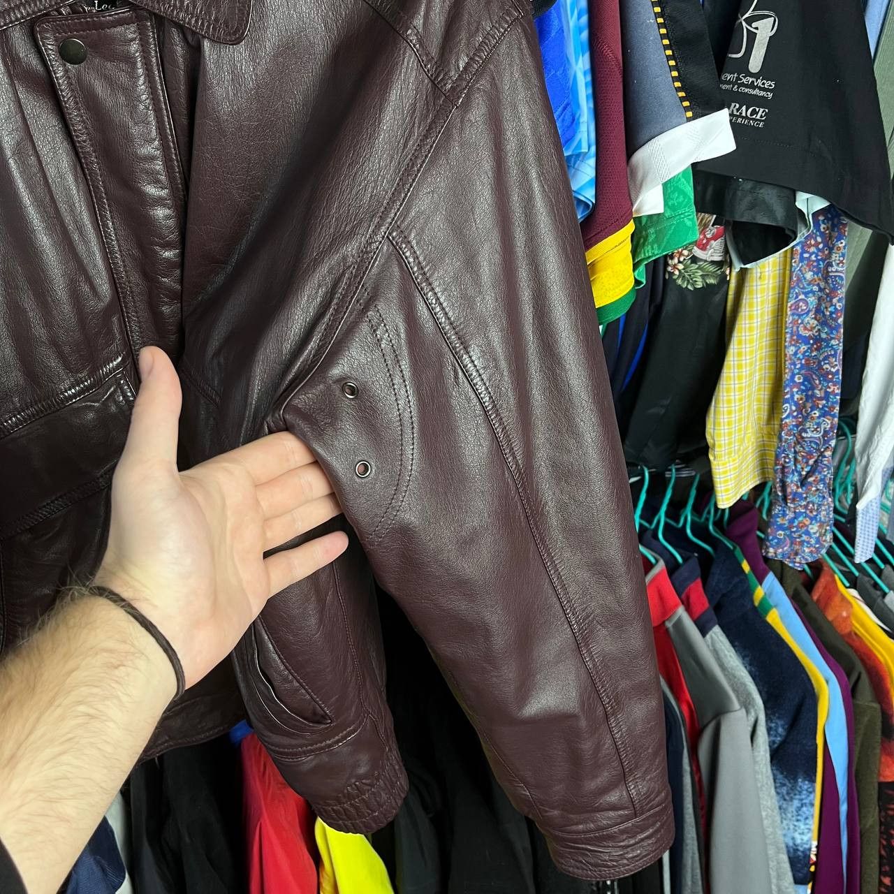 Vintage Vintage St Michael Real Leather Biker Brown Bomber Jacket Size US M / EU 48-50 / 2 - 4 Thumbnail