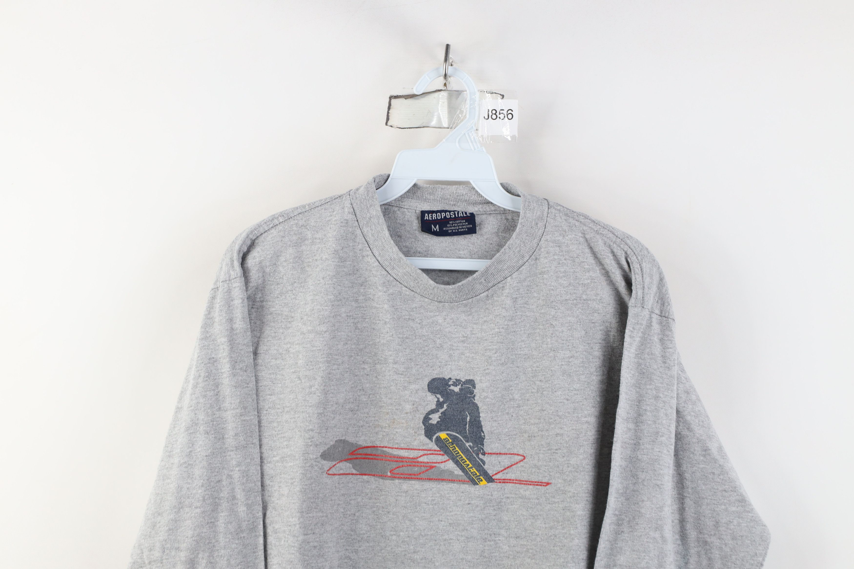 Aeropostale Vintage 90s Y2K Aeropostale Long Sleeve T-Shirt Heather Gray Size US M / EU 48-50 / 2 - 2 Thumbnail