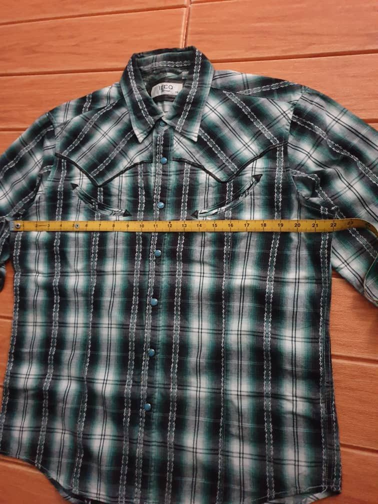 PPFM 💥Ikka checkered smile pocket western shirt Size US L / EU 52-54 / 3 - 6 Thumbnail
