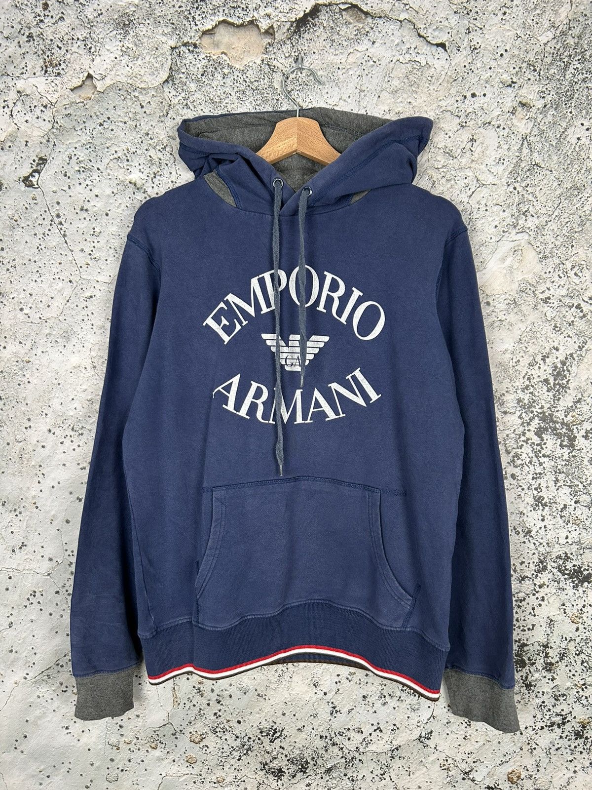 Emporio Armani Vintage Emporio Armani 90s Hoodie Designer Streetwear Italy Size US M / EU 48-50 / 2 - 1 Thumbnail