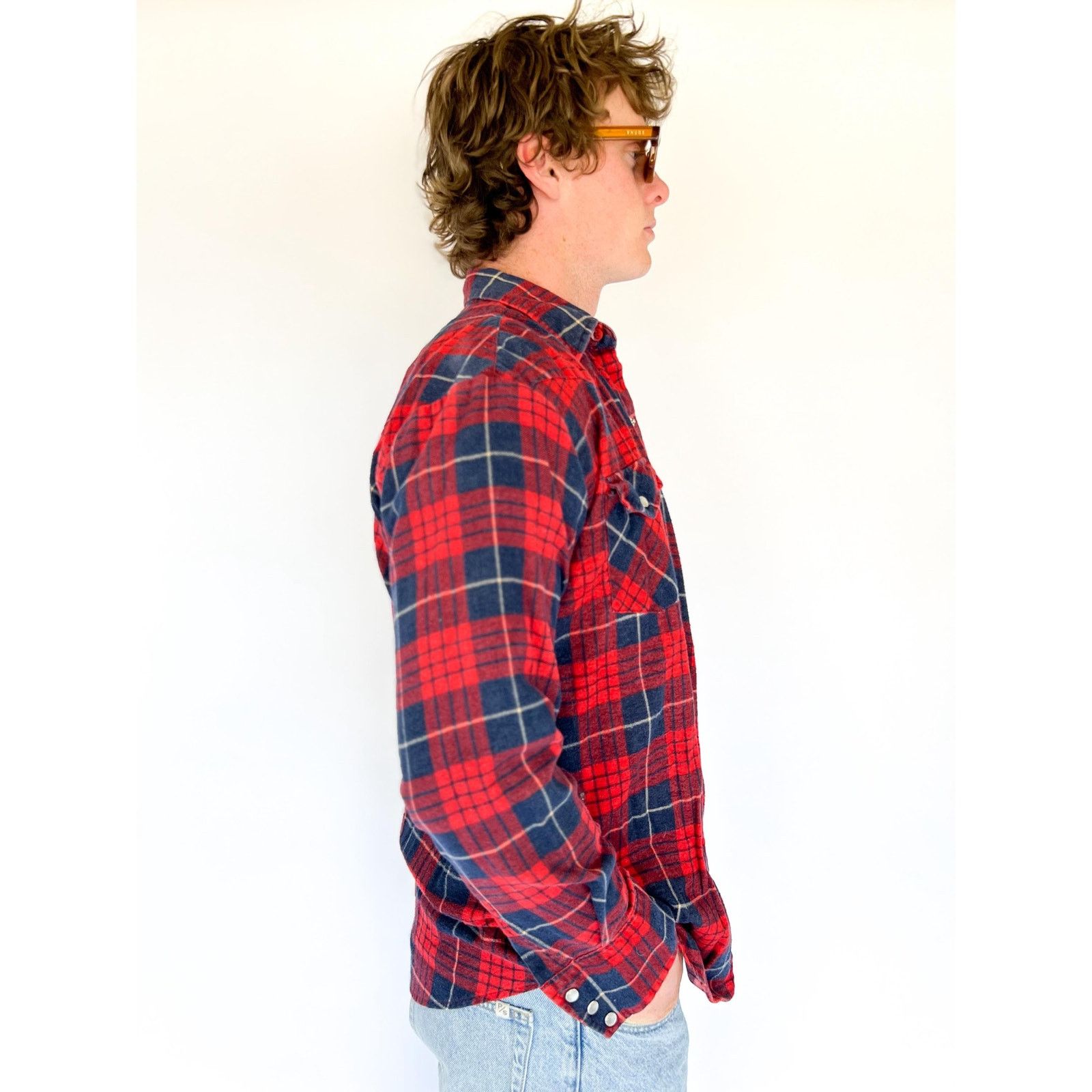Vintage VTG Red Plaid Flannel Pearl Snap Shirt Men’s Western M Size US M / EU 48-50 / 2 - 3 Thumbnail