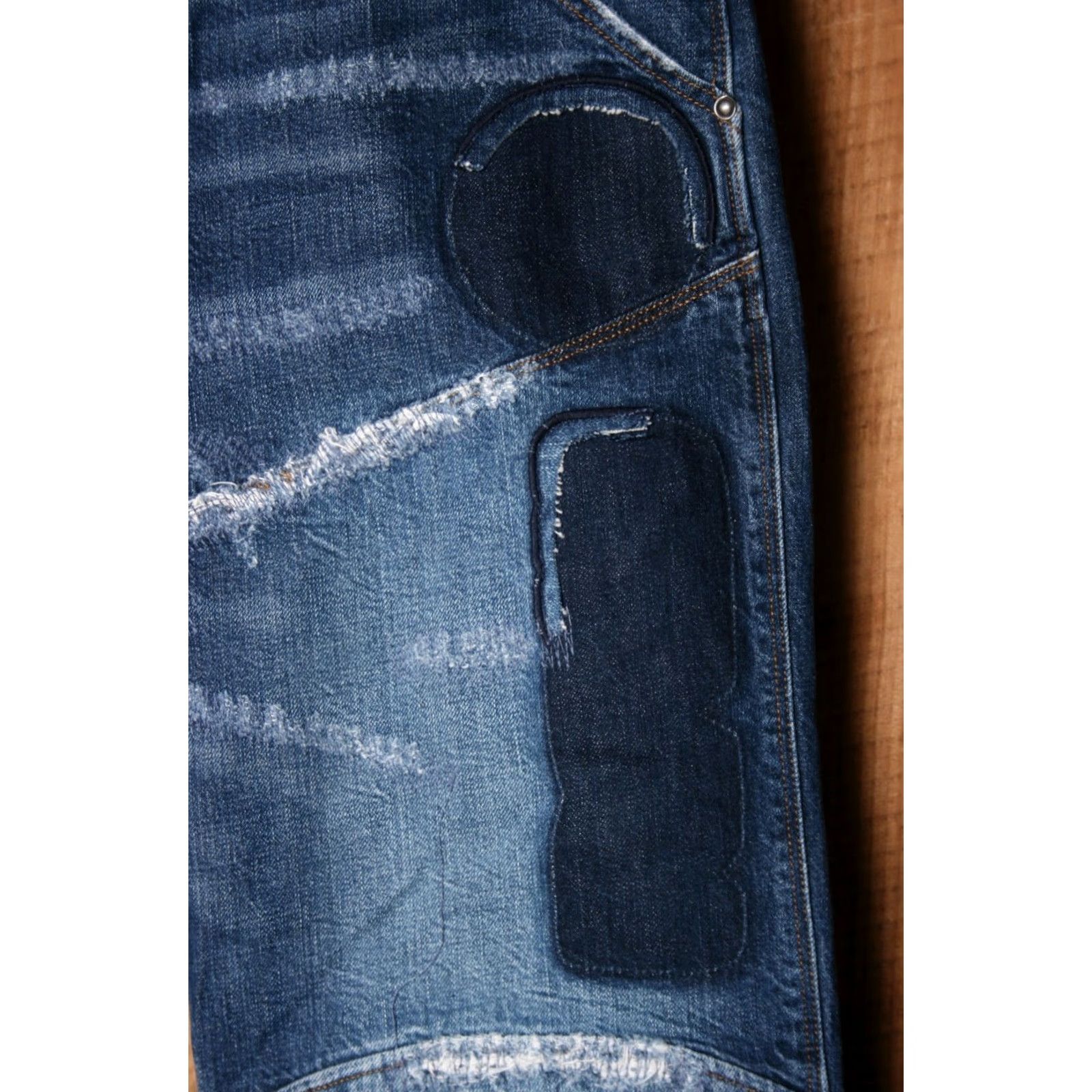 G-Star G-Star Raw 5620 3D Straight Tapered Jeans Blue 36x32 Mens Regular Denim Button Rise 10-12in Inseam 31in Vietnam Tags 37x31 Patched Ca Size US 37 - 3 Thumbnail