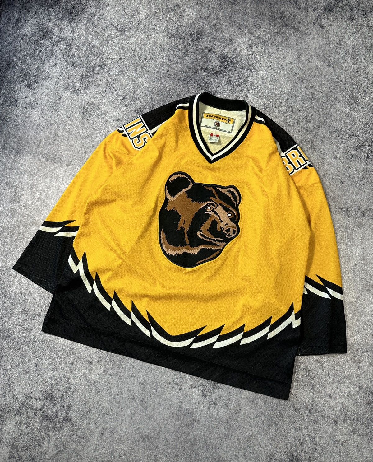 image of Vintage Koho Bruins Boston Hockey Jersey Usa XL Casual in Black/Yellow, Men's