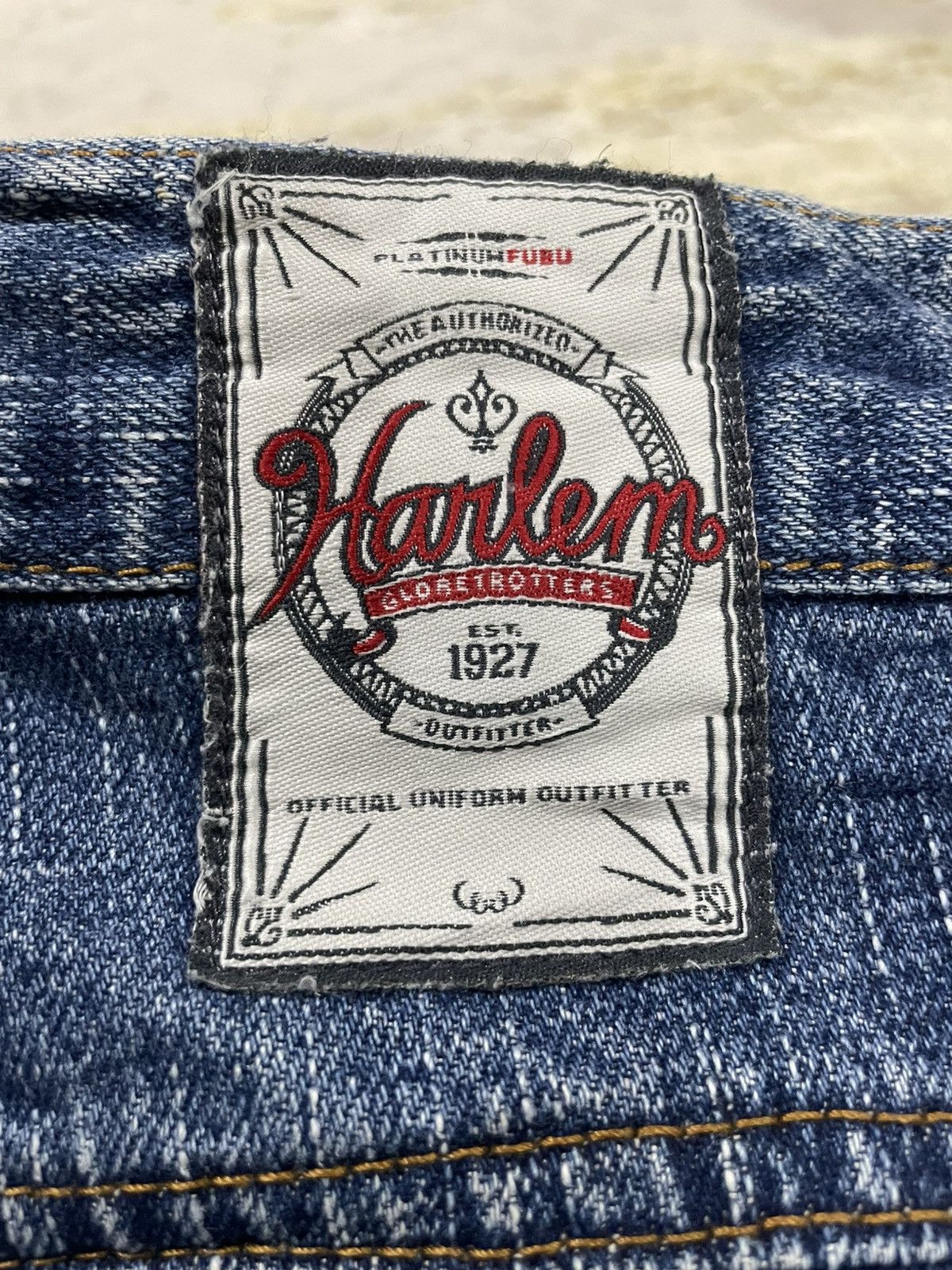 Fubu × Harlem Globetrotters × JNCO Y2K FUBU PLATINUM Harlem Globetrotters Patches Baggy Jeans Size US 34 / EU 50 - 13 Thumbnail
