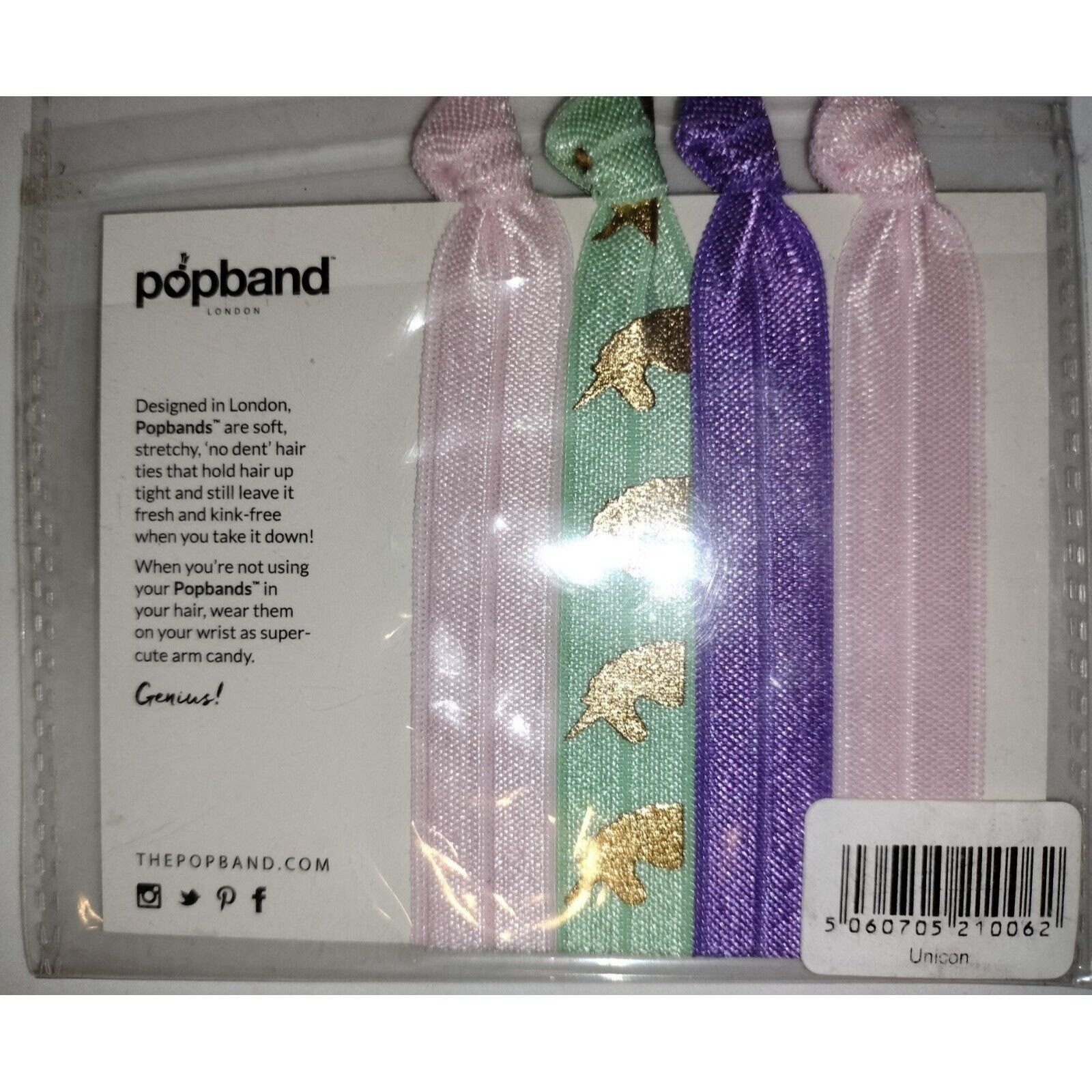 Other Popband 4 Pack Glitter Hair Accessories Band Pink Unicorn Pu Size ONE SIZE - 9 Thumbnail