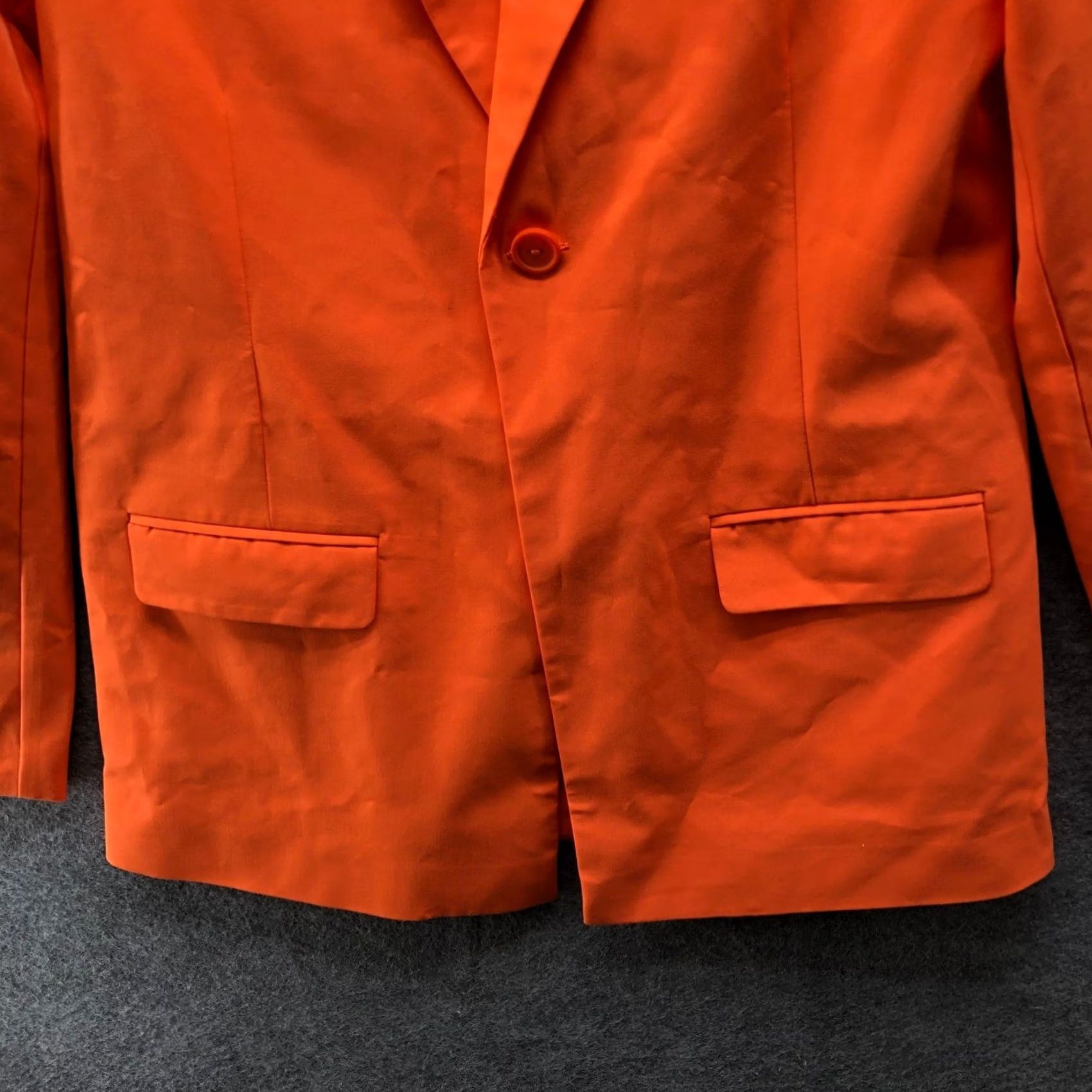 Asos VINTAGE Asos Collusion Oversized Blazer Womens 0 Orange Boyfriend Lightweight One Button Size XS / US 0-2 / IT 36-38 - 4 Thumbnail