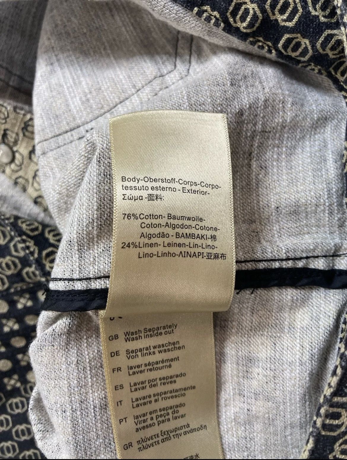 Scotch & Soda Scotch & Soda Patchwork Print Linen Blend Trucker Jacket Size US M / EU 48-50 / 2 - 6 Thumbnail