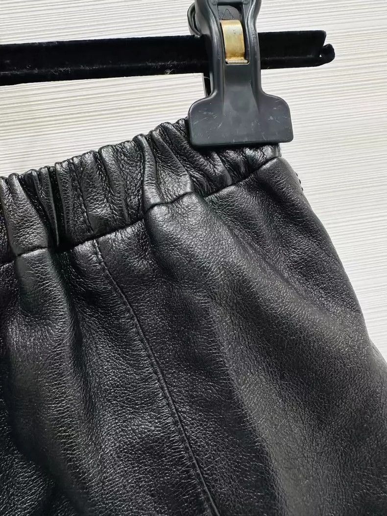 Saint Laurent Paris Saint Laurent Paris YSL Leather Shorts with Elastic Waistb Size US 34 / EU 50 - 4 Thumbnail