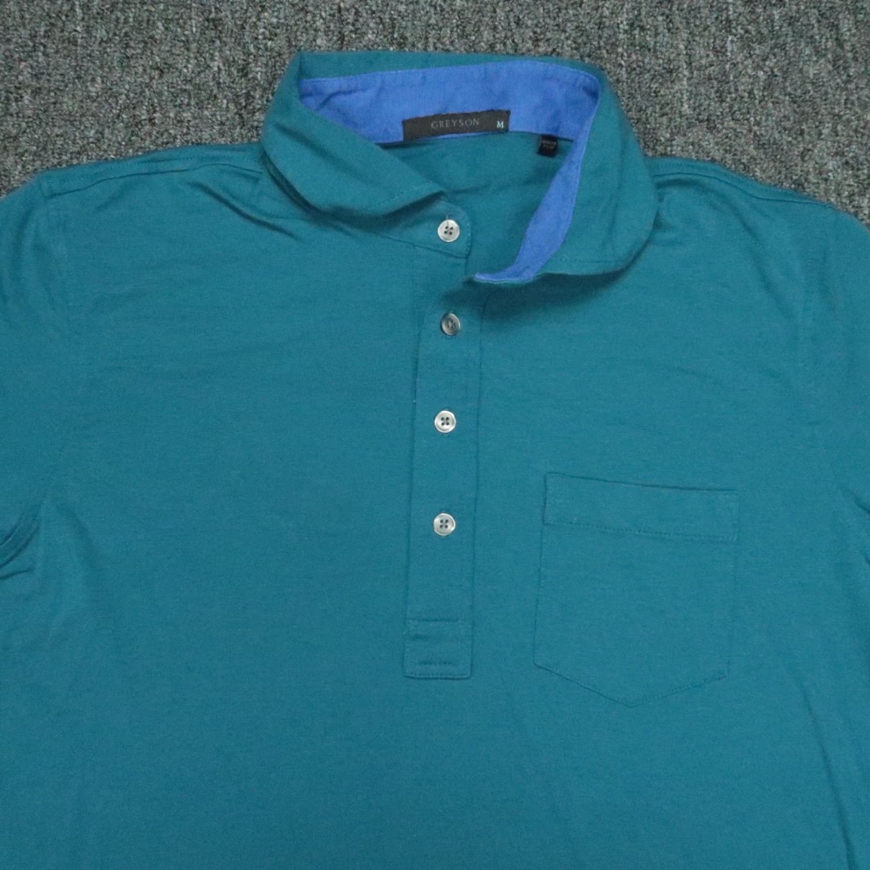 Vintage VINTAGE Greyson Polo Shirt Mens Medium Blue Performance Golf Casual Short Sleeve Size US M / EU 48-50 / 2 - 2 Thumbnail