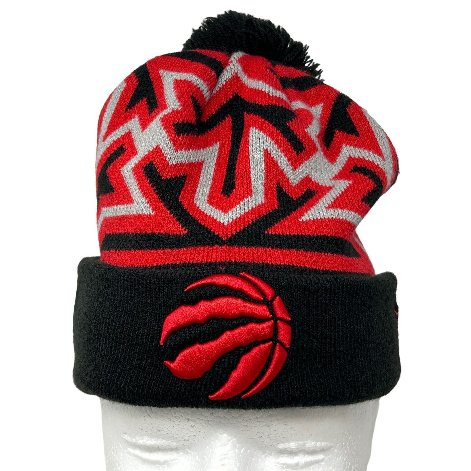 New Era Toronto Raptors Cuffed Pom Pom Beanie Toque Hat NBA Size ONE SIZE - 5 Thumbnail