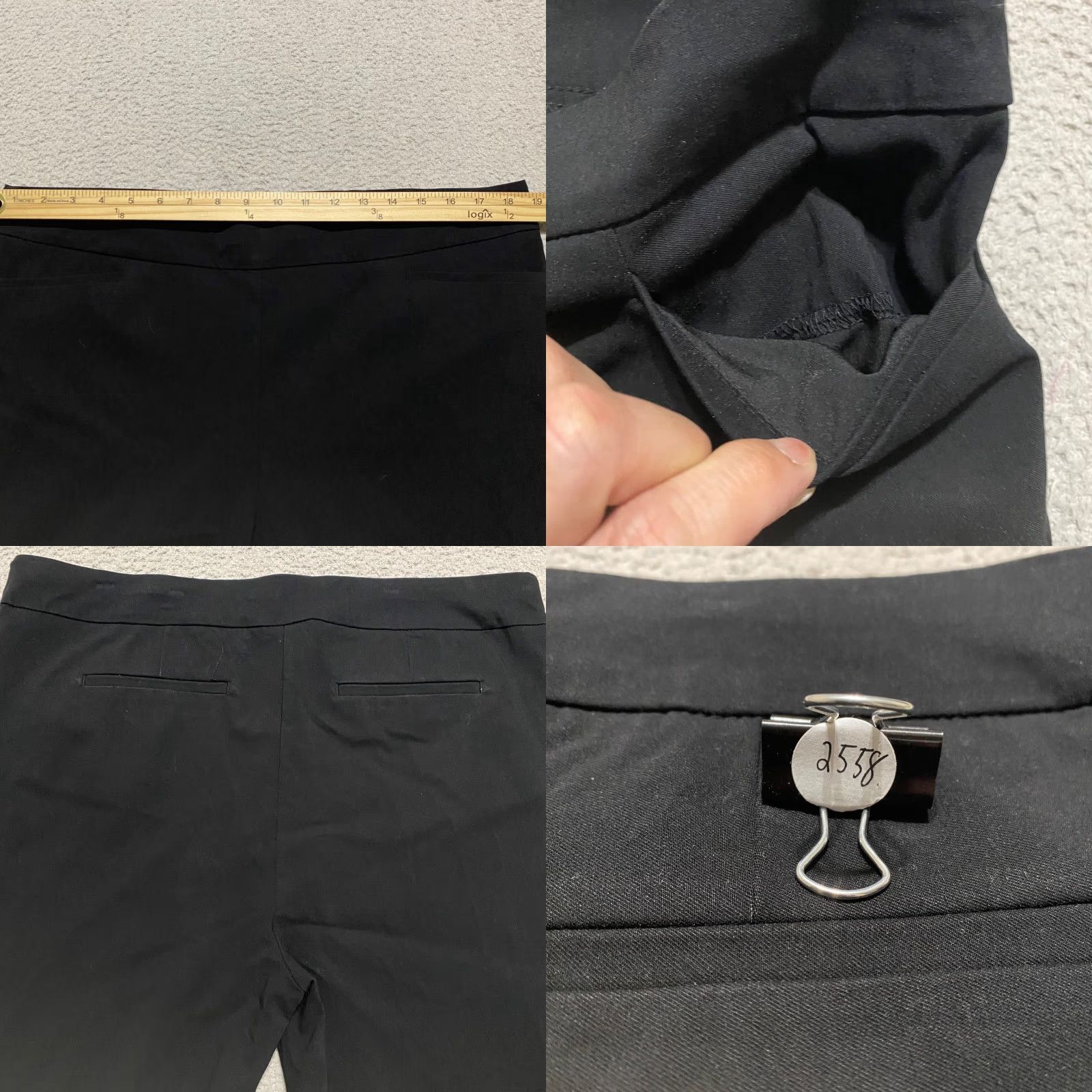 Vintage Chico's Womens Dress Pants Black 16 Stretch Pockets Straight High Rise Business Casual Formal Travel Pants Women Size 38" / US 16 / IT 52 - 8 Thumbnail
