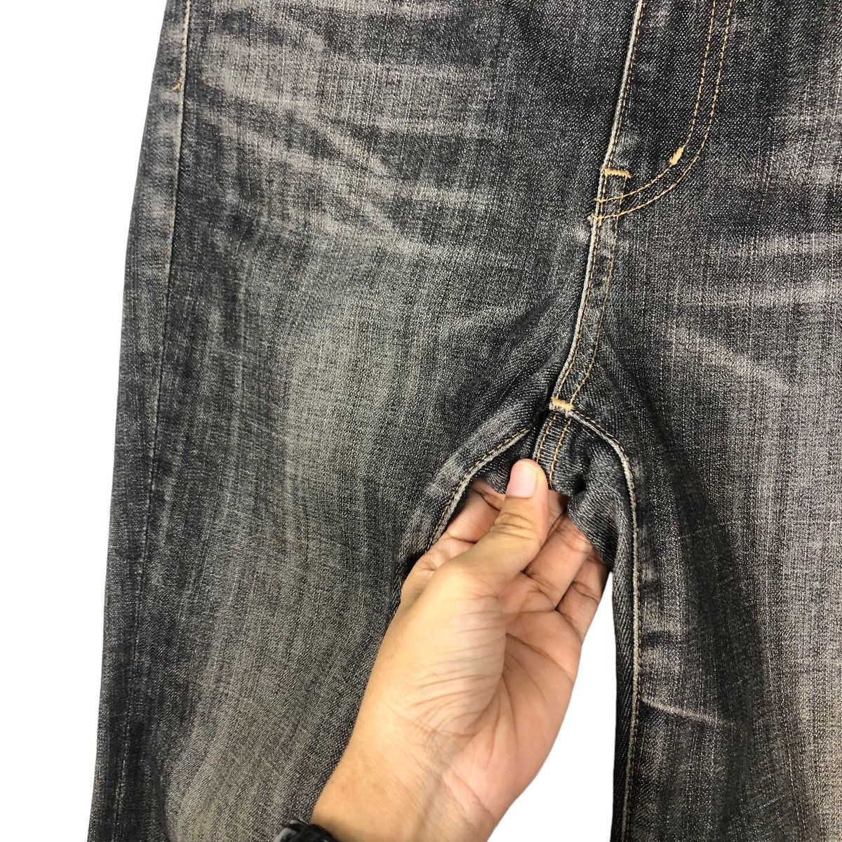 Japanese Brand 🔥VINTAGE DENIM JEANS RICH BLACK UNIQLO JAPAN ISSEY MIYAKE Size US 32 / EU 48 - 15 Thumbnail