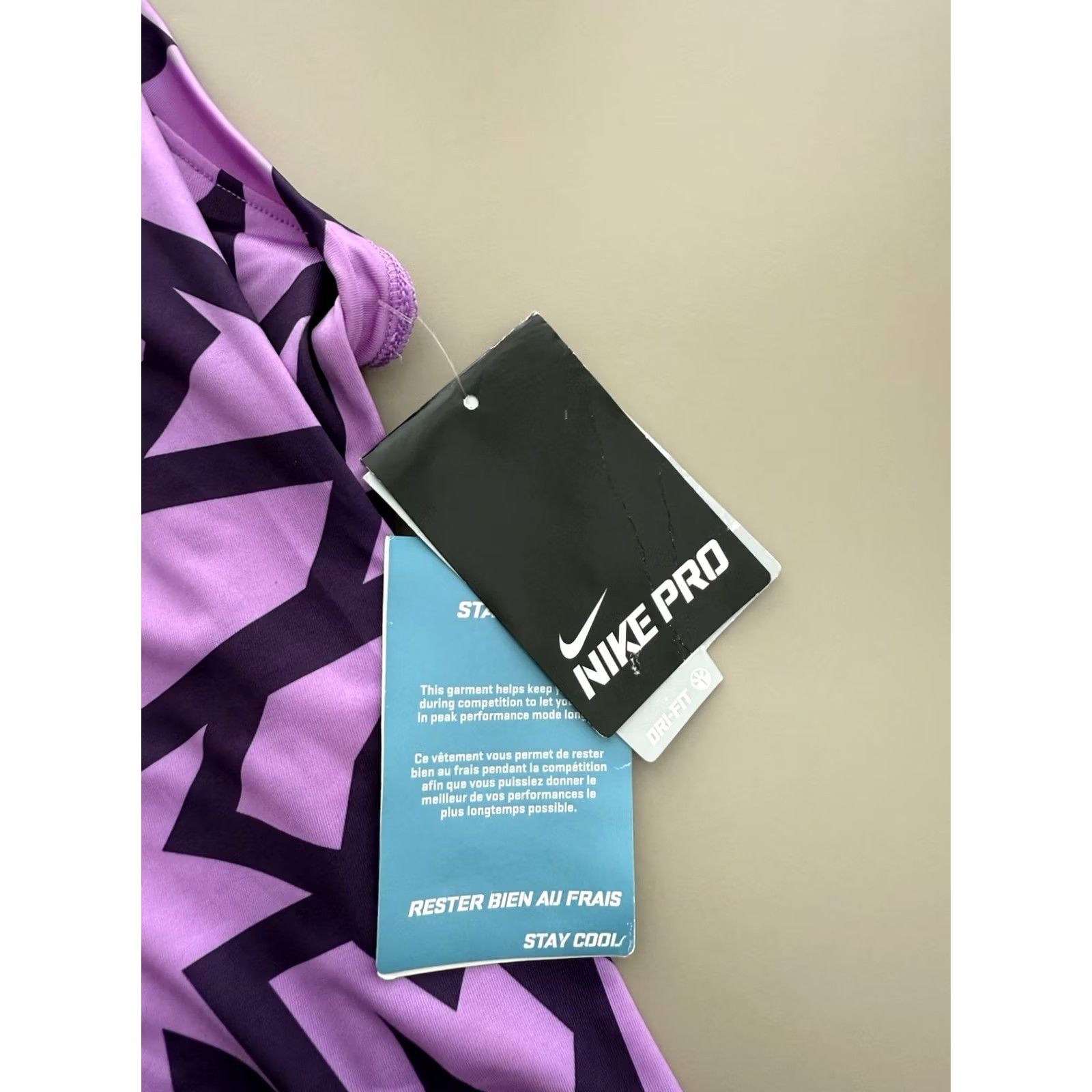 Nike Nike Pro Dri-Fit Women's XL Purple Kapow Print Tank Top Sleeveless Size XL / US 12-14 / IT 48-50 - 4 Thumbnail