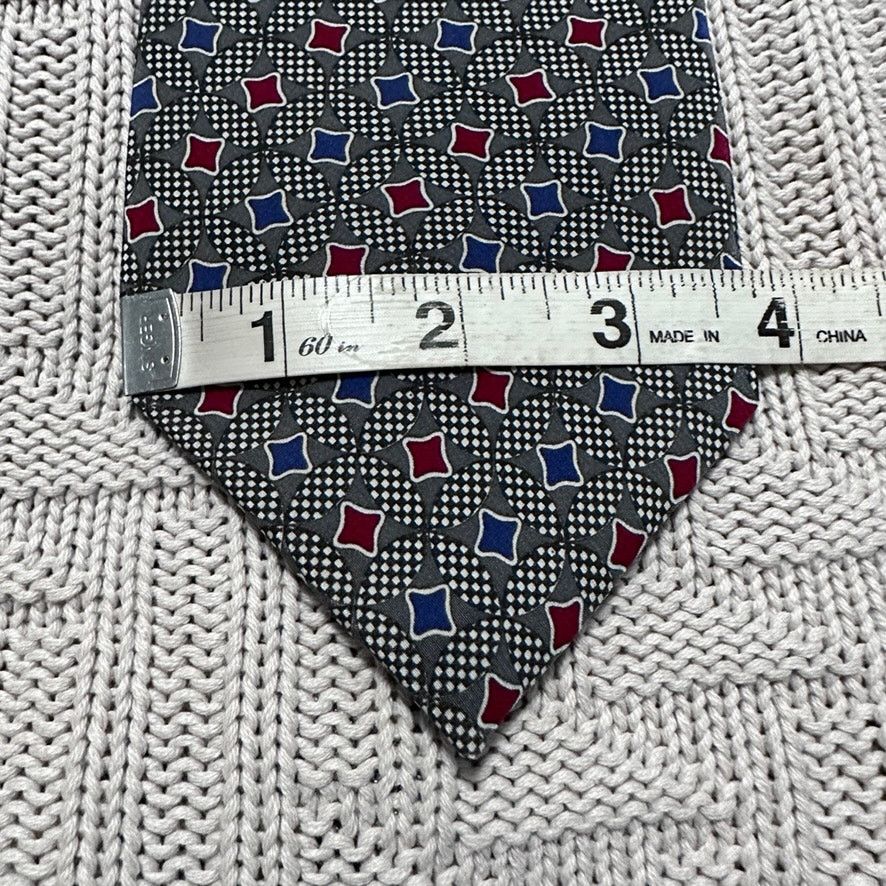 Vintage Vintage 1980s Swing red and blue geometric print silk tie Size ONE SIZE - 6 Thumbnail