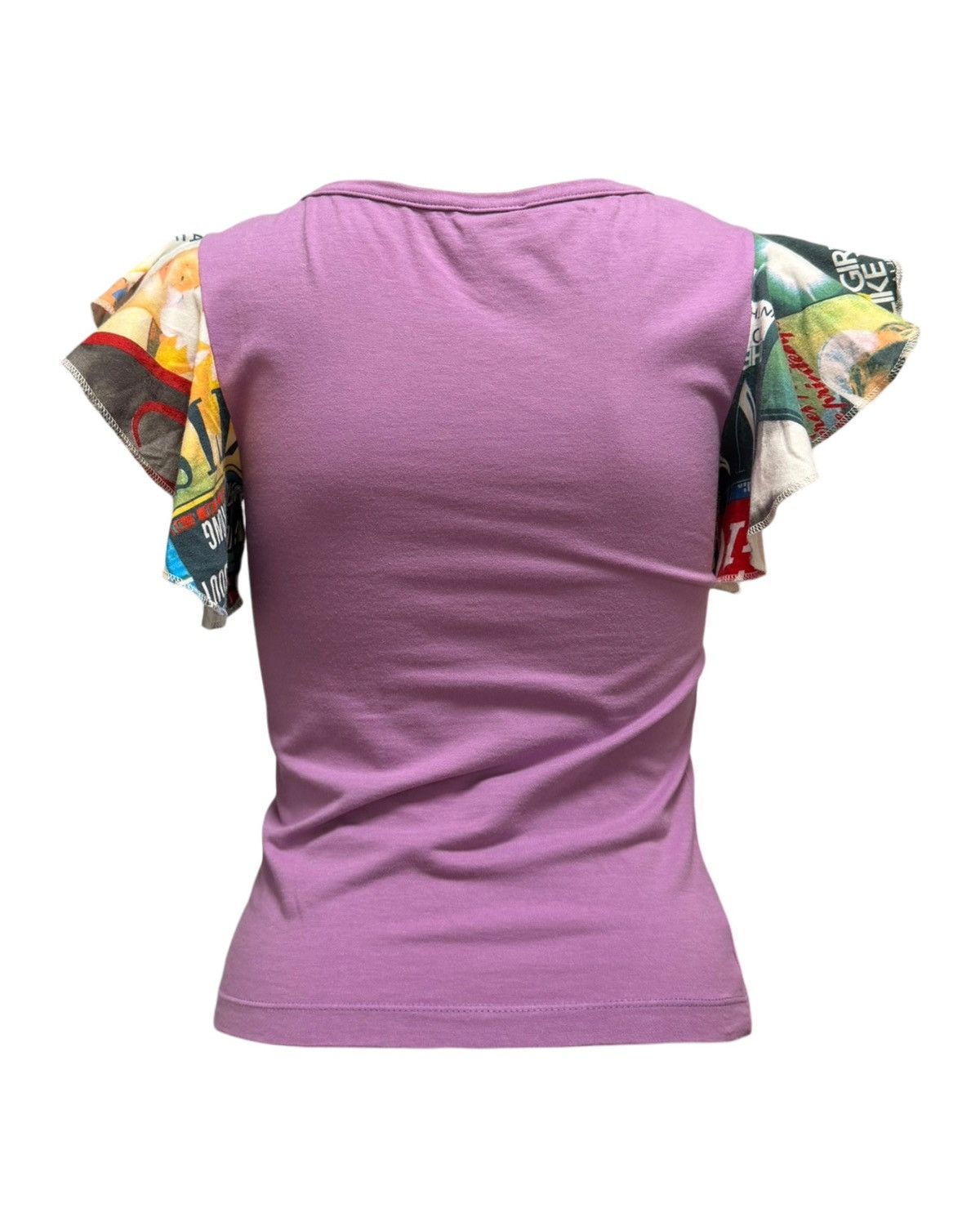 Dolce & Gabbana D&G S/S 2002 “Glamour” Graphic Frill Sleeve T-Shirt Size XS / US 0-2 / IT 36-38 - 2 Thumbnail