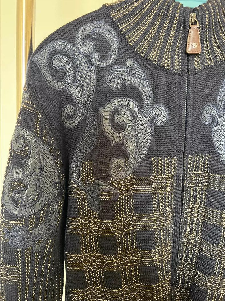 Versace Versace Wool jacket with gold thread leather embroidery Size US XS / EU 42 / 0 - 4 Thumbnail