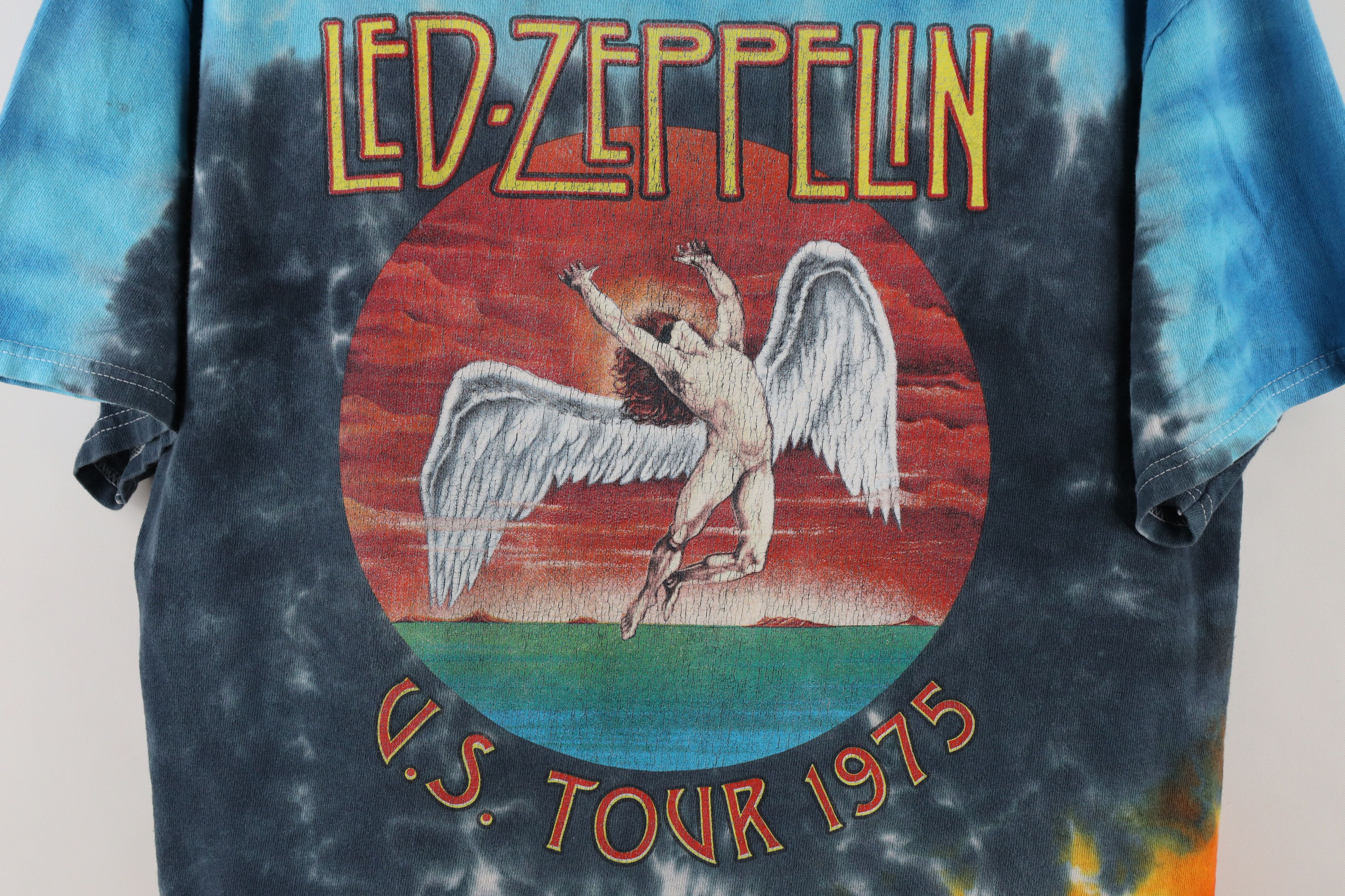 Vintage Retro Led Zeppelin Band T-Shirt Rainbow Tie Dye Acid Wash Size US L / EU 52-54 / 3 - 4 Thumbnail