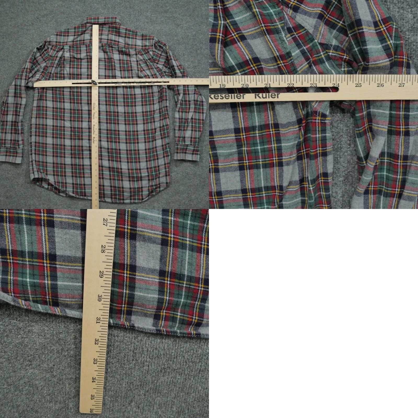 CO Duluth Trading Co Shirt Mens Large Plaid Flannel Button Up Grey Green Red Size US L / EU 52-54 / 3 - 8 Thumbnail