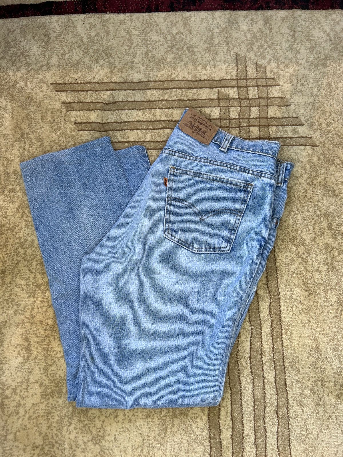 Levi's × Vintage Vintage 90s Levis Faded Light Wash Orange Tab Jeans Rare Size US 36 / EU 52 - 1 Thumbnail