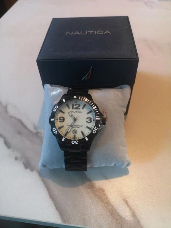 Nautica Nautical cream dial black bracelet mens watch Size ONE SIZE - 2 Thumbnail