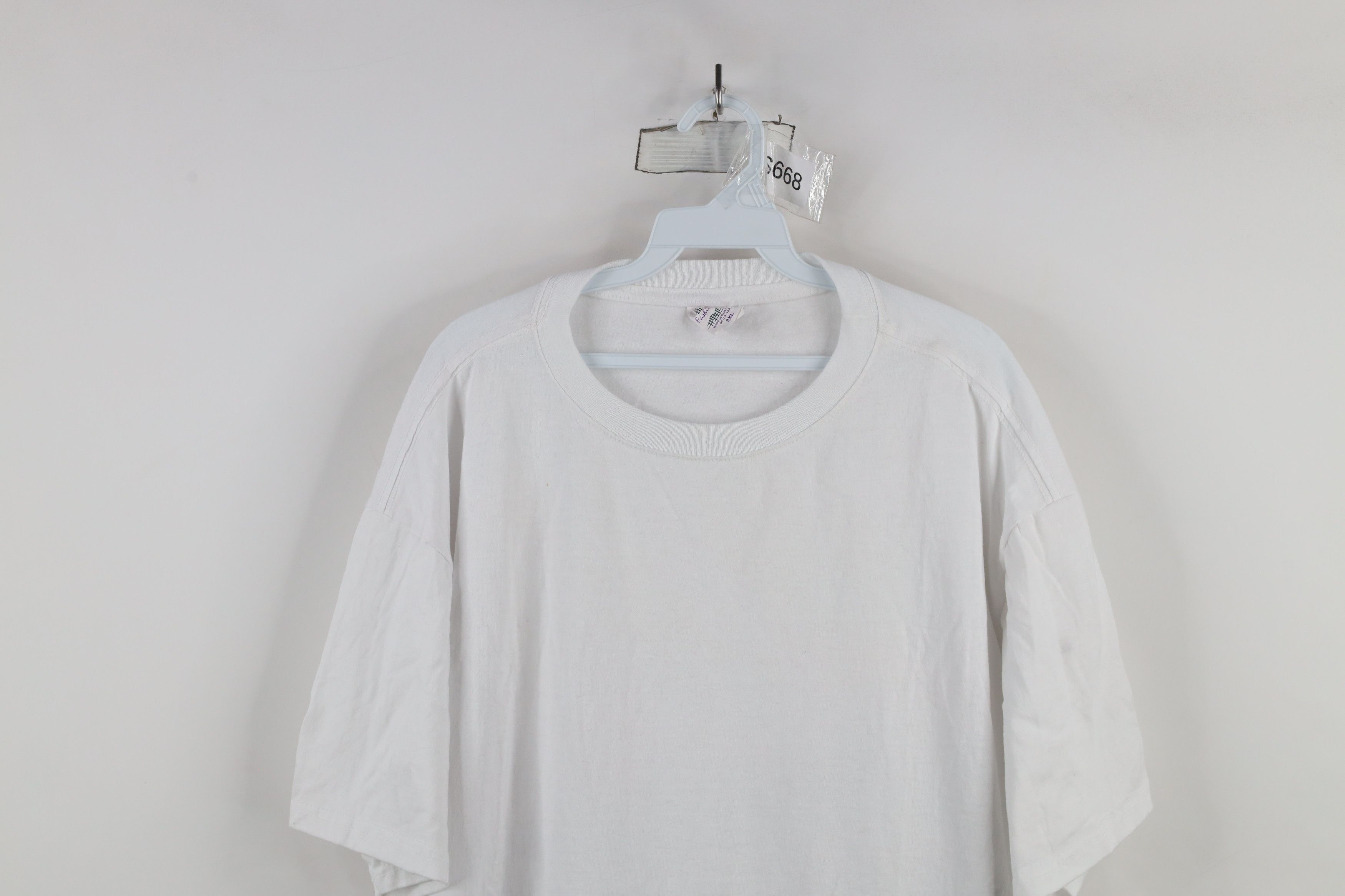 Vintage Vintage 90s Streetwear Cotton Short Sleeve T-Shirt White Size US XXL / EU 58 / 5 - 2 Thumbnail
