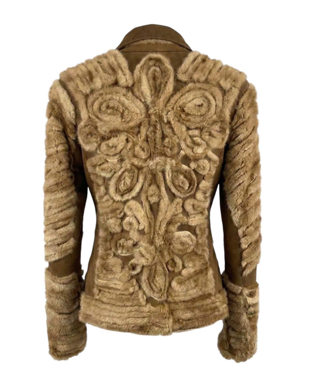 Roberto Cavalli ARCHIVE MINK FUR NAPOLEON LEATHER JACKET Size S / US 4 / IT 40 - 2 Thumbnail