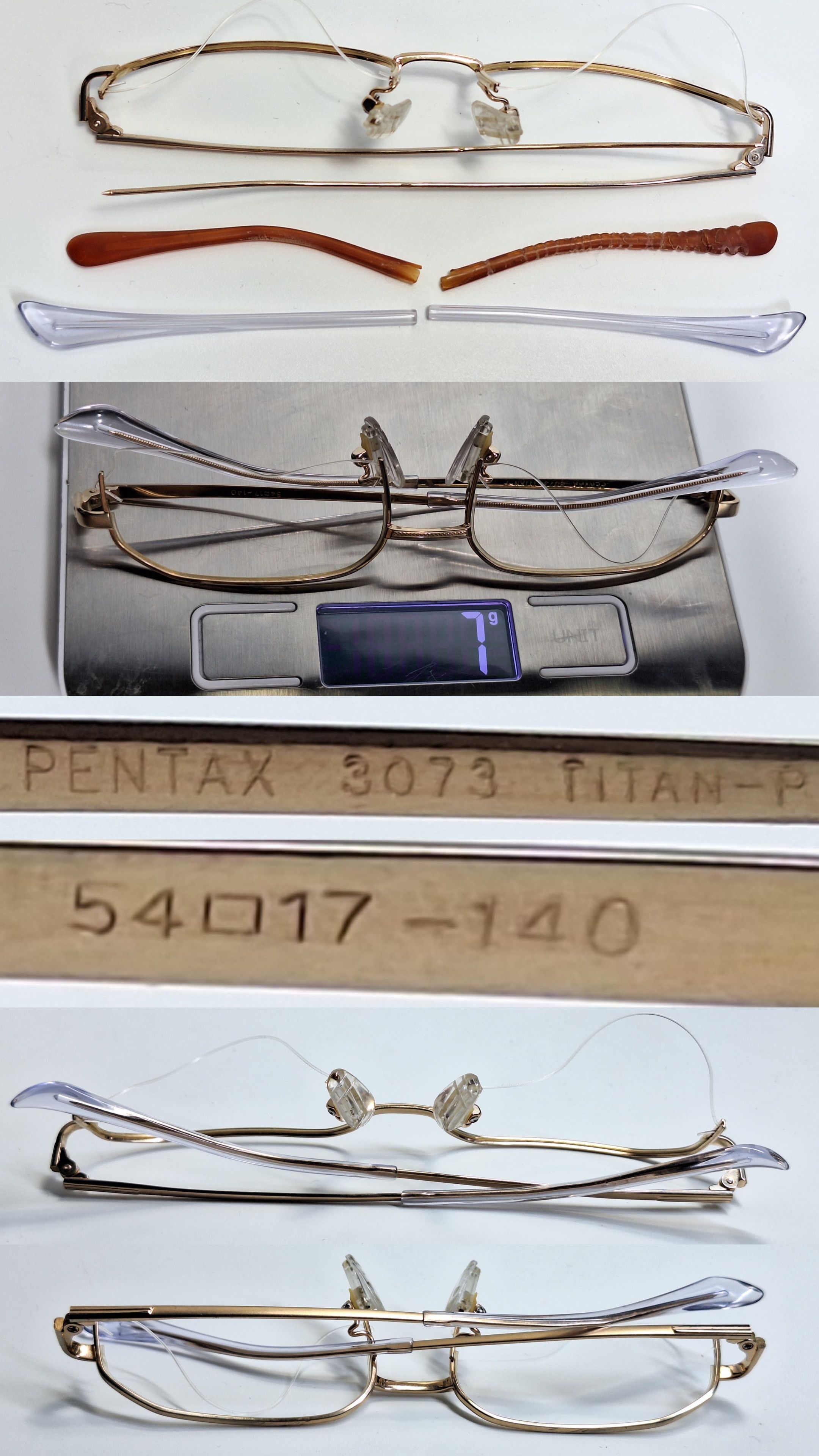Other 90s Pentax 3073 Titan-P Pure Titanium Semi-Rimless Eyeglass Size ONE SIZE - 6 Thumbnail