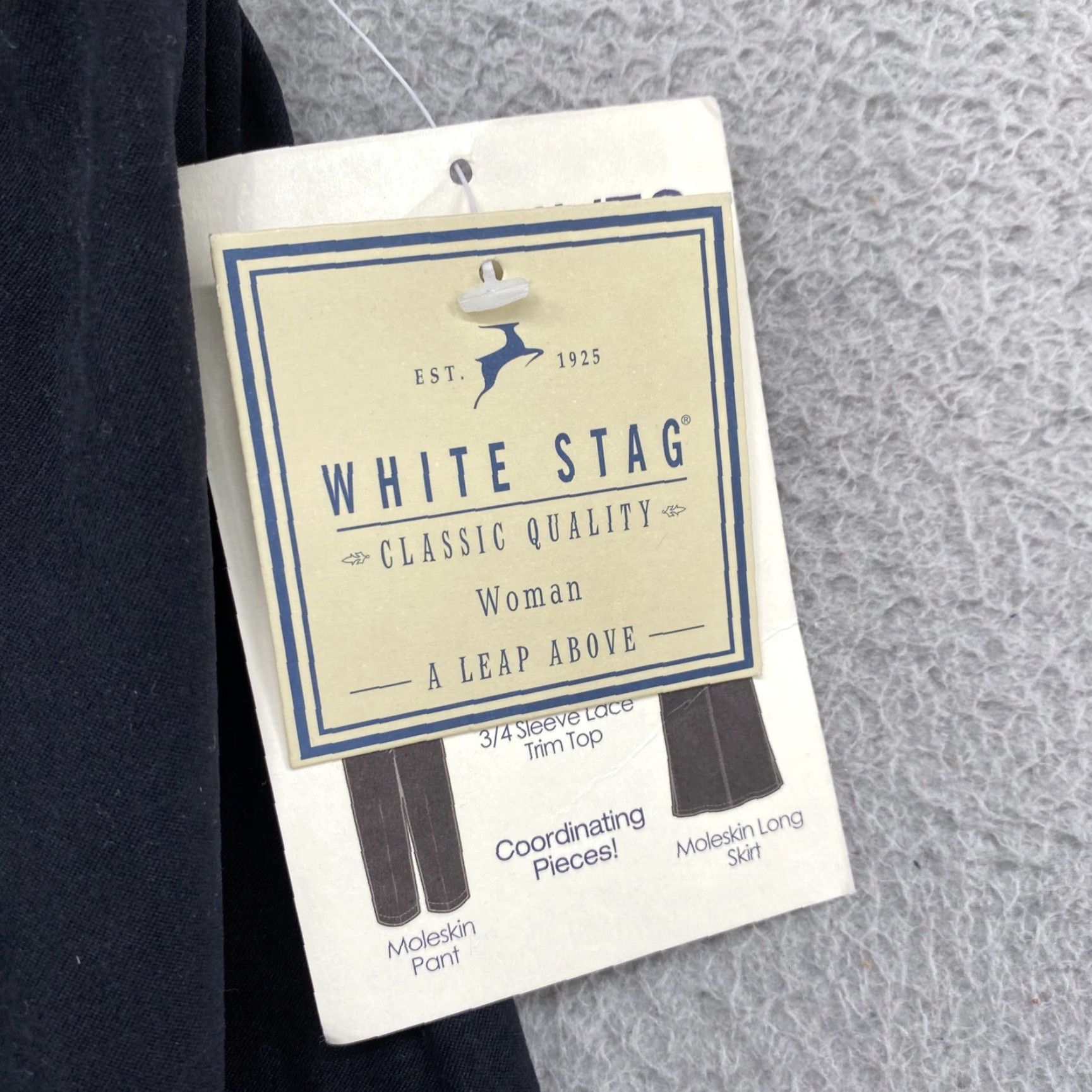 Vintage VINTAGE White Stag Skirt A-Line Long Black Velvet Moleskin Suede Feel JY2K 14/16W NEW Size 36" / US 14 / IT 50 - 3 Thumbnail
