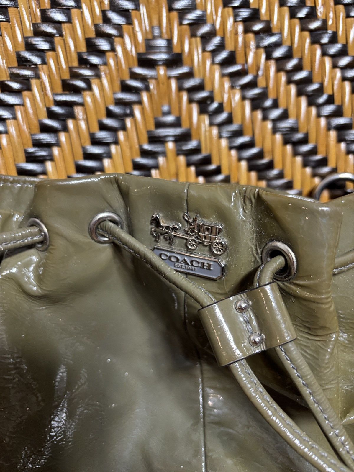 Coach Coach Madison Green Patent Leather Shoulder Bag 17745 Size ONE SIZE - 2 Thumbnail