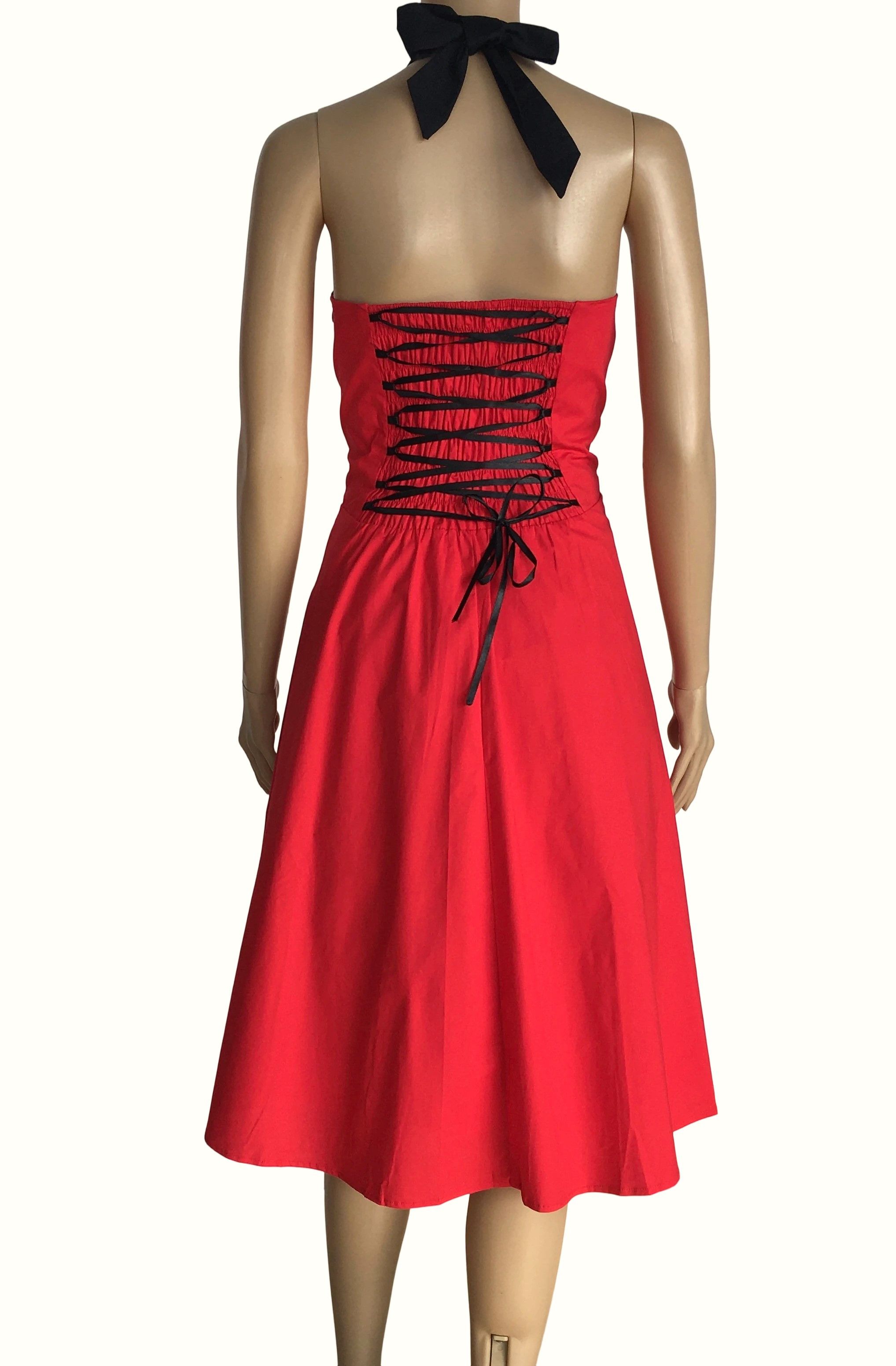 Other Red Vintage Style Plus Size Backless Women Dress Size XXL / US 16-18 / IT 52-54 - 3 Thumbnail