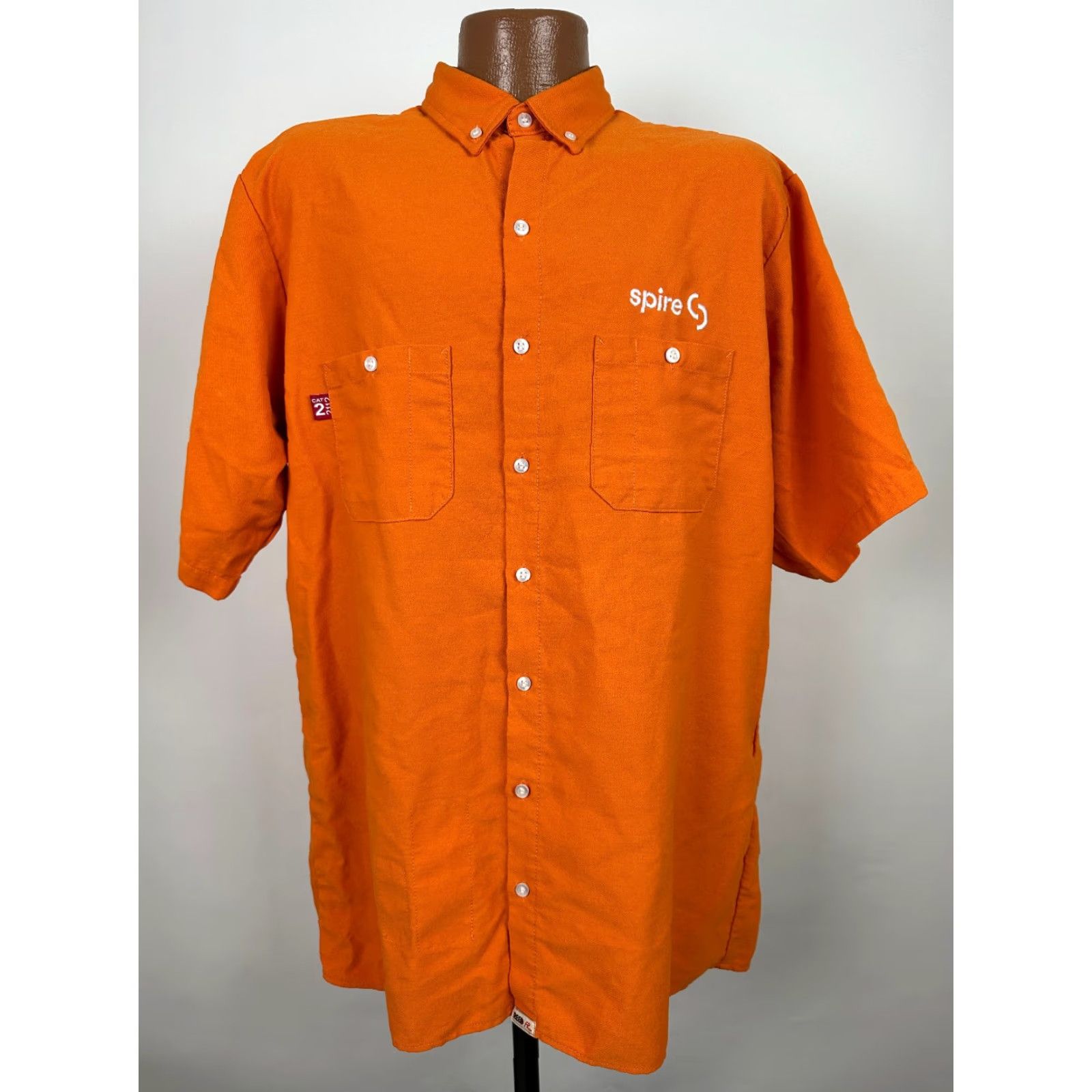 Vintage VINTAGE Reed FR Shirt Men Large L Orange Short Sleeve Aramid Modacrylic Tencel Workwear 90s Mens Size US L / EU 52-54 / 3 - 3 Thumbnail