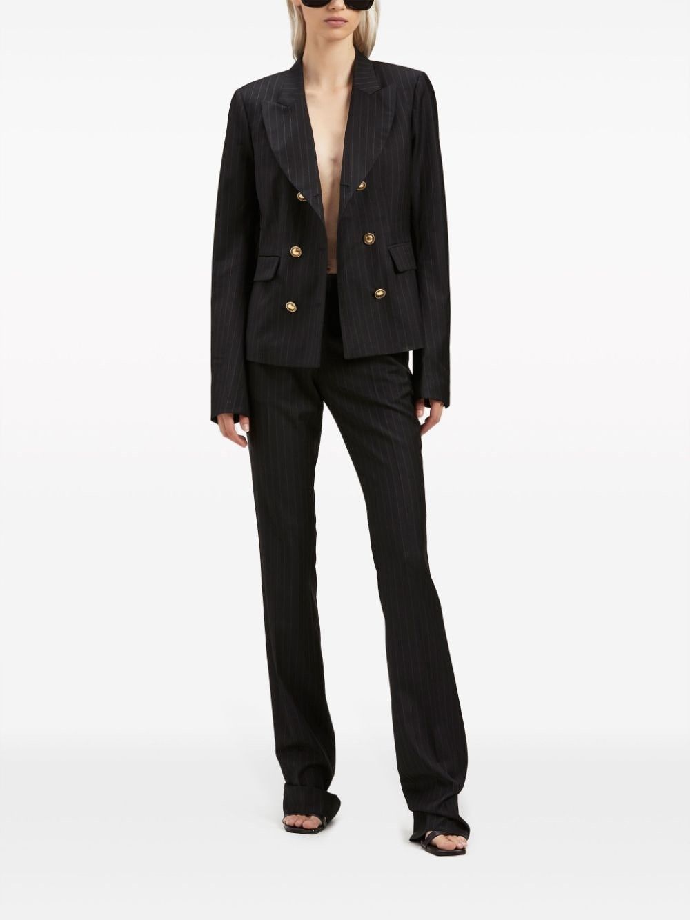 Palm Angels o1y1125 Pinstriped Blazer in Midnight Blue Size S / US 4 / IT 40 - 5 Thumbnail