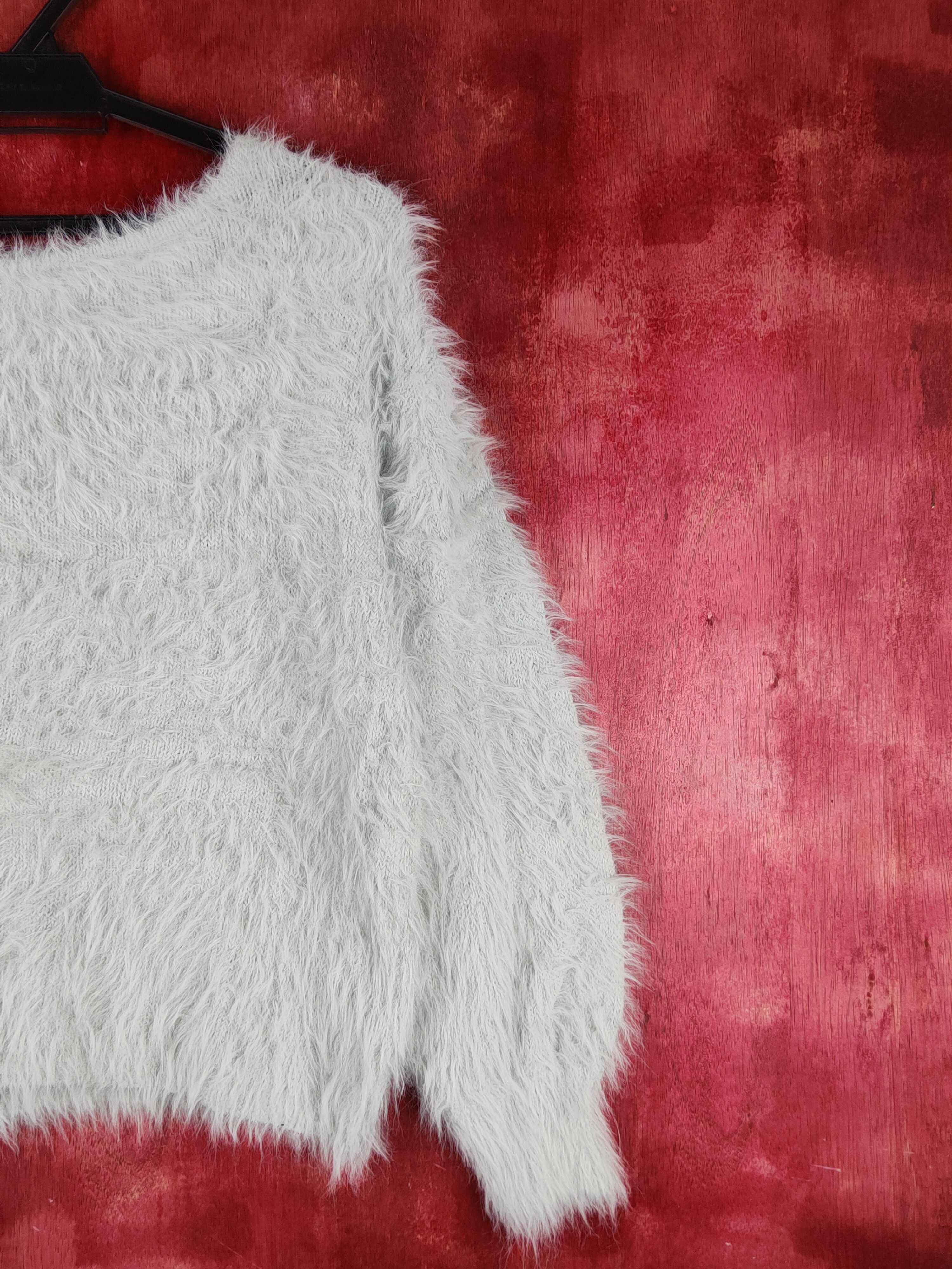 Japanese Brand Glacier Light Blue Shag Shaggy Fur Mohair Knitwear #S1959 Size M / US 6-8 / IT 42-44 - 5 Thumbnail