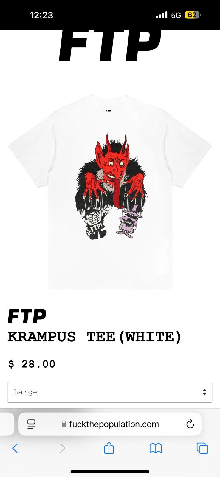Fuck The Population Krampus FTP Tee Size US L / EU 52-54 / 3 - 1 Thumbnail