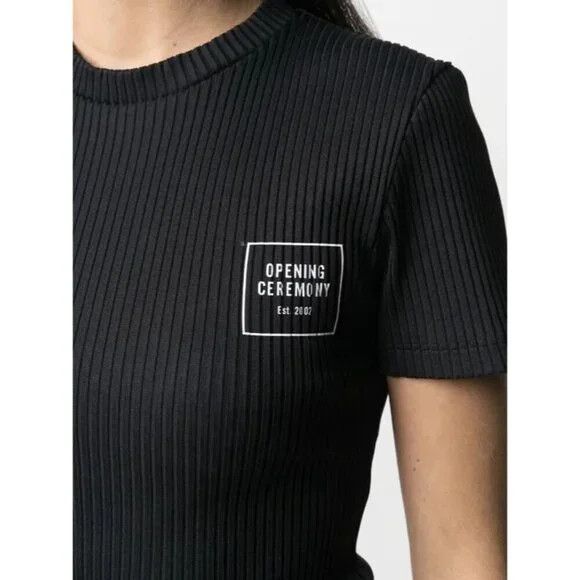 Opening Ceremony Opening Ceremony Box Logo-Print Rib T-Shirt Size XS Womens Size XS / US 0-2 / IT 36-38 - 14 Thumbnail