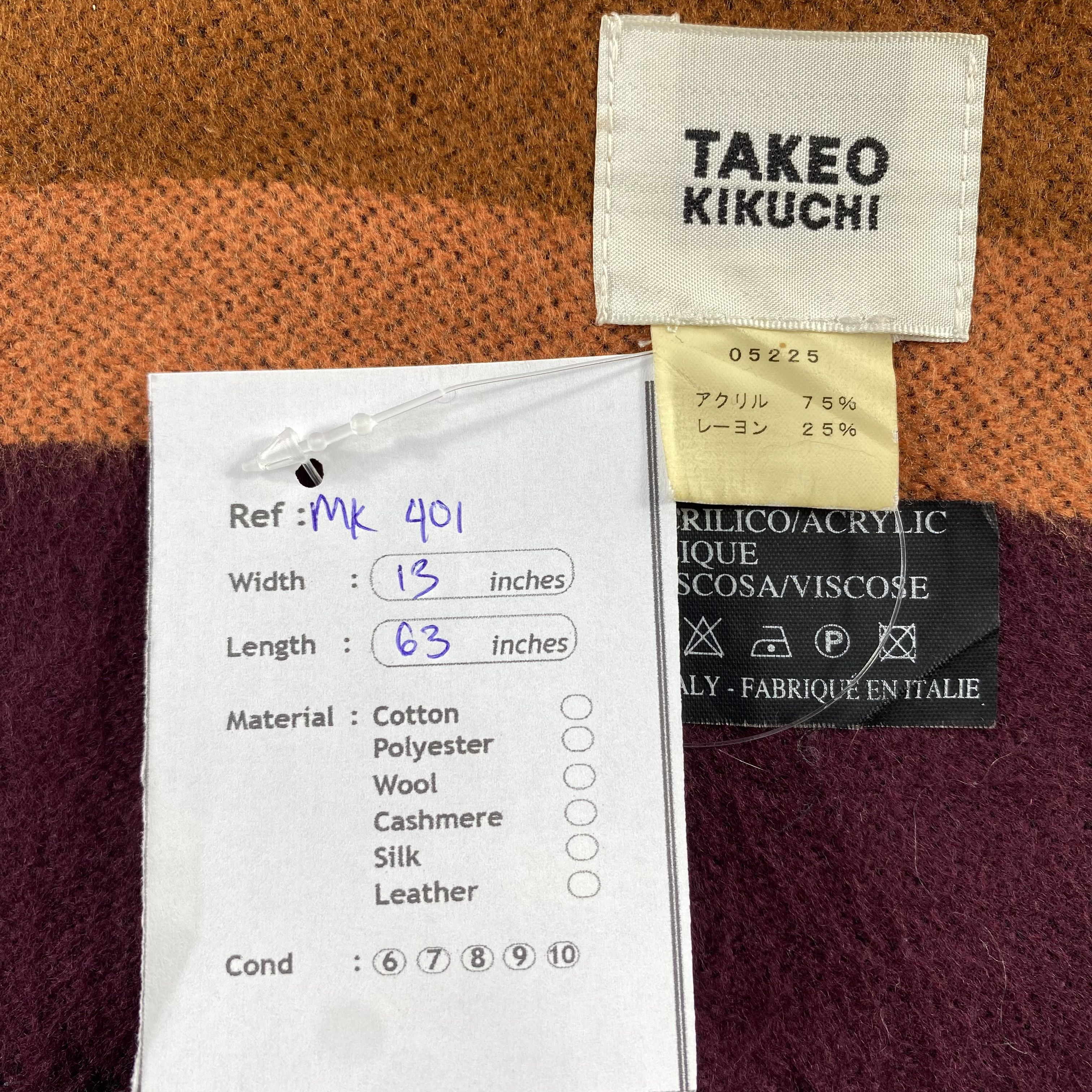 Takeo Kikuchi Takeo Kikuchi Stripe Scarf Neck Wrap Muffler Size ONE SIZE - 6 Thumbnail