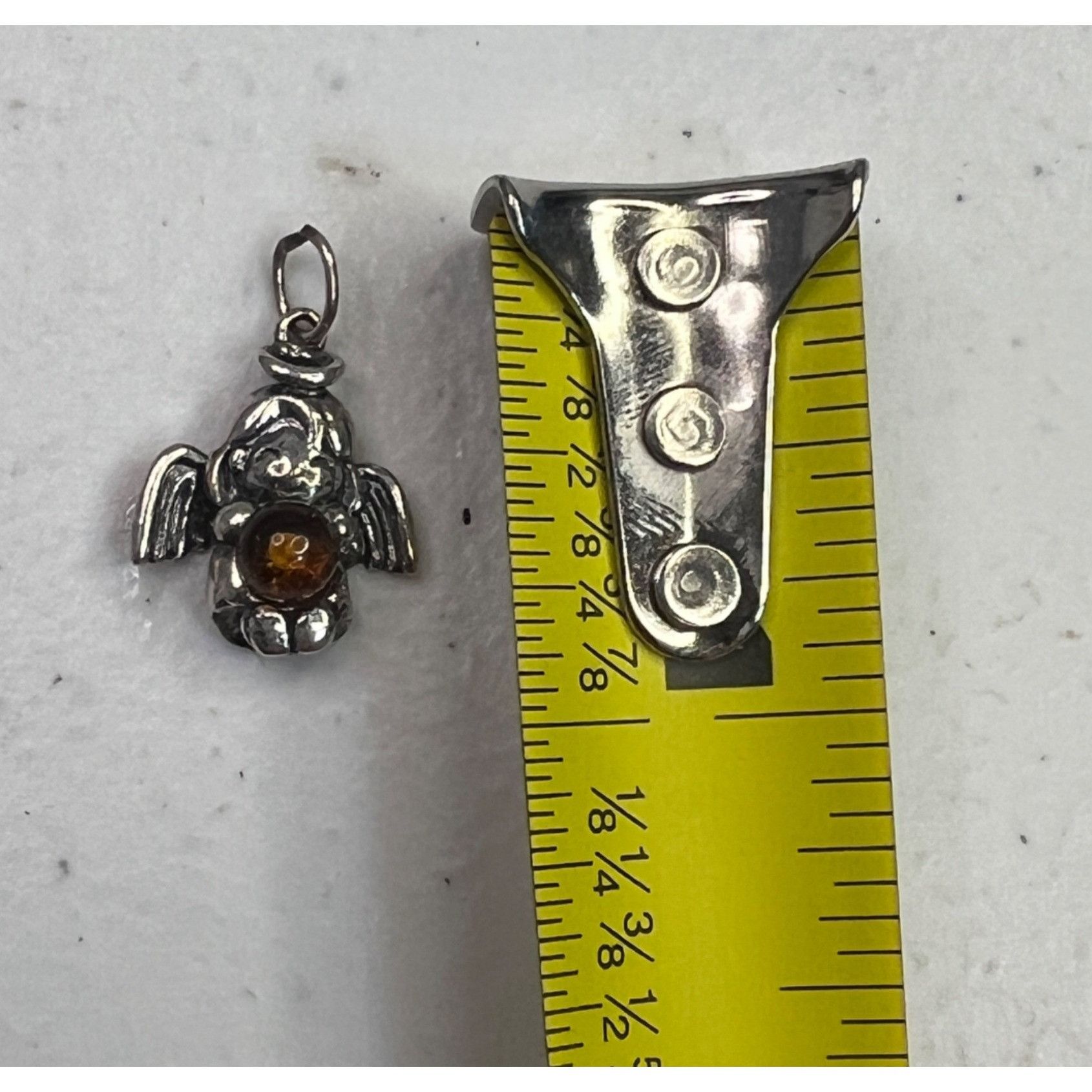 Other Sterling Silver 925 Small Angel Pendant With Cognac Baltic A Size ONE SIZE - 8 Thumbnail