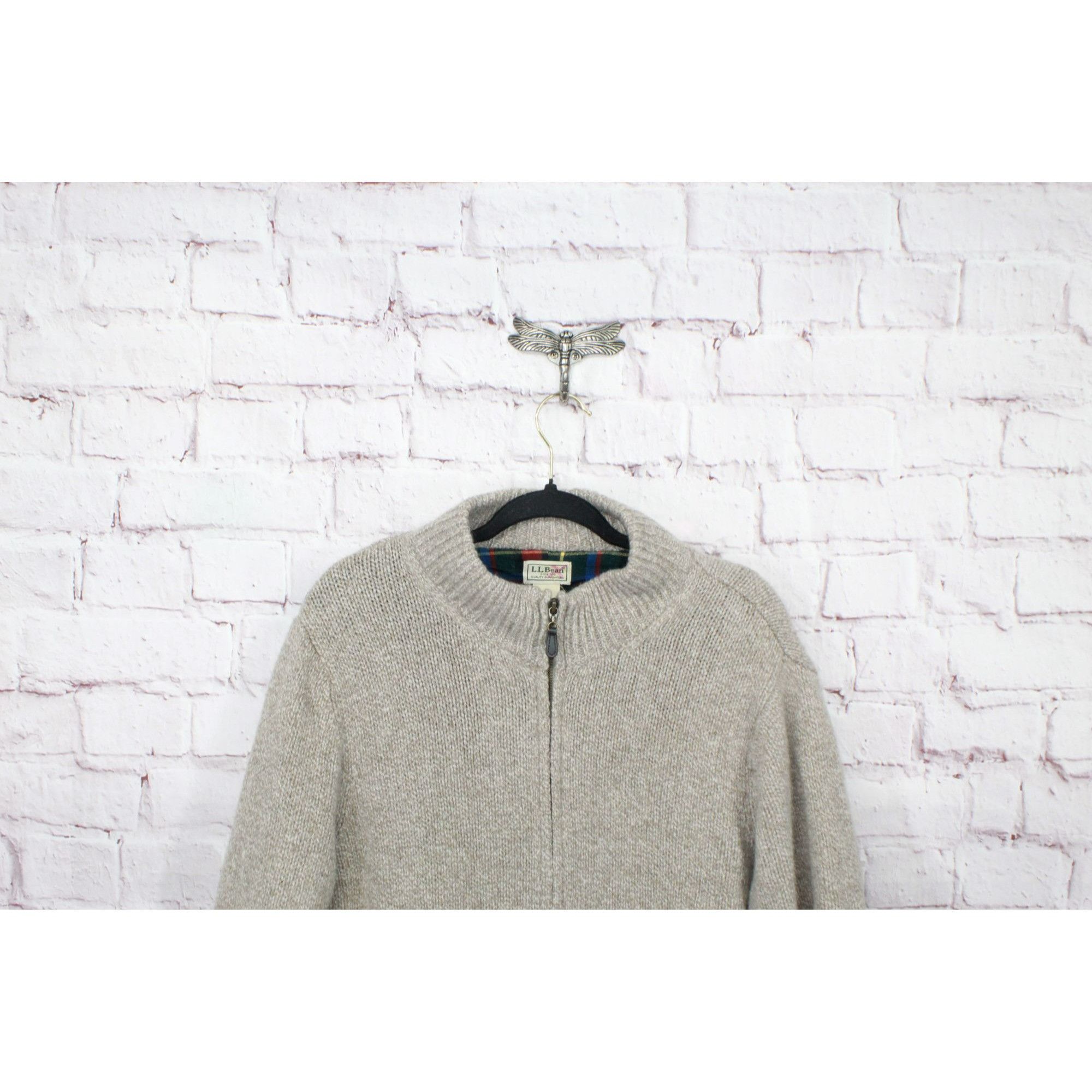 L.L. Bean LL Bean Men's Ragg Wool Sweater Full Zip Flannel Lined Size US XL / EU 56 / 4 - 2 Thumbnail