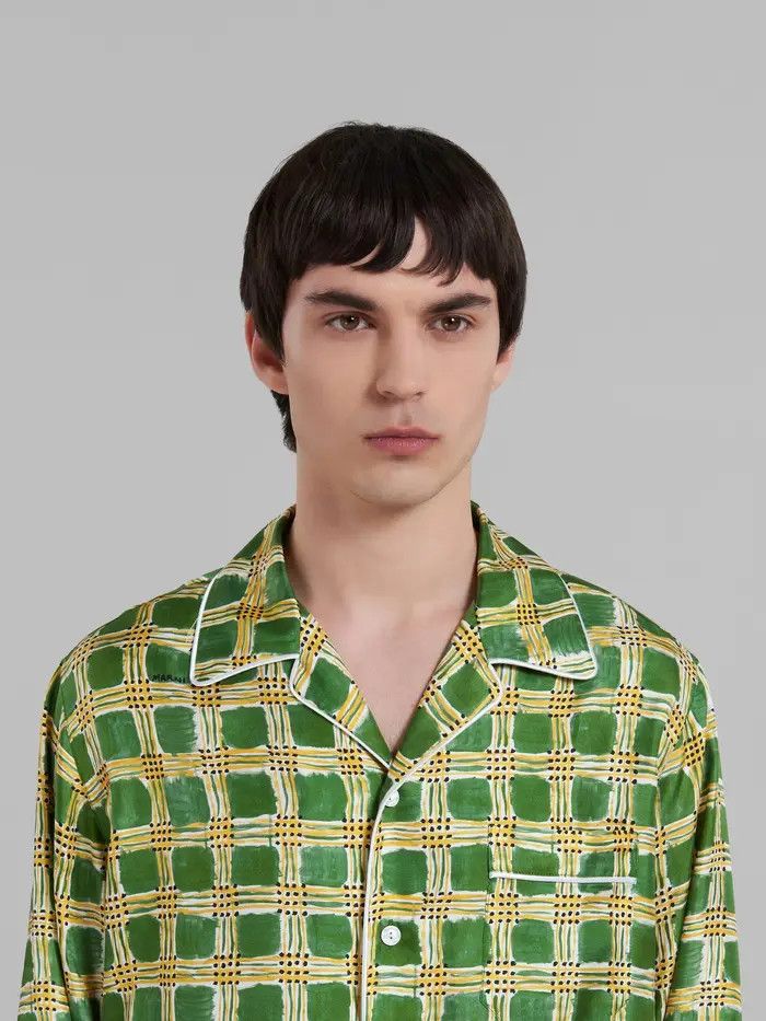 Marni o1w1db10125 Silk Twill Shirt in Green Size US L / EU 52-54 / 3 - 4 Thumbnail