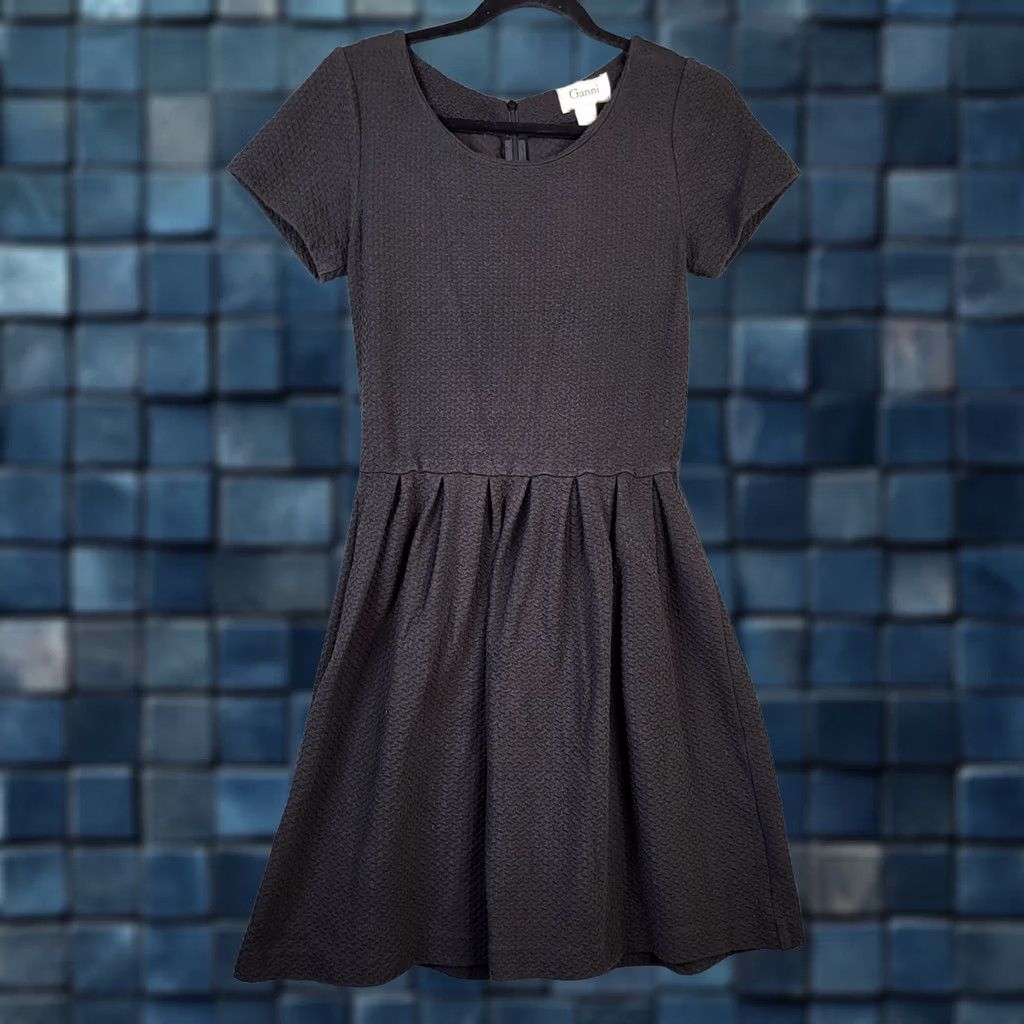 Ganni VINTAGE? No. Ganni Black Knit Skater Textured Mini Dress Women's M Size M / US 6-8 / IT 42-44 - 1 Thumbnail